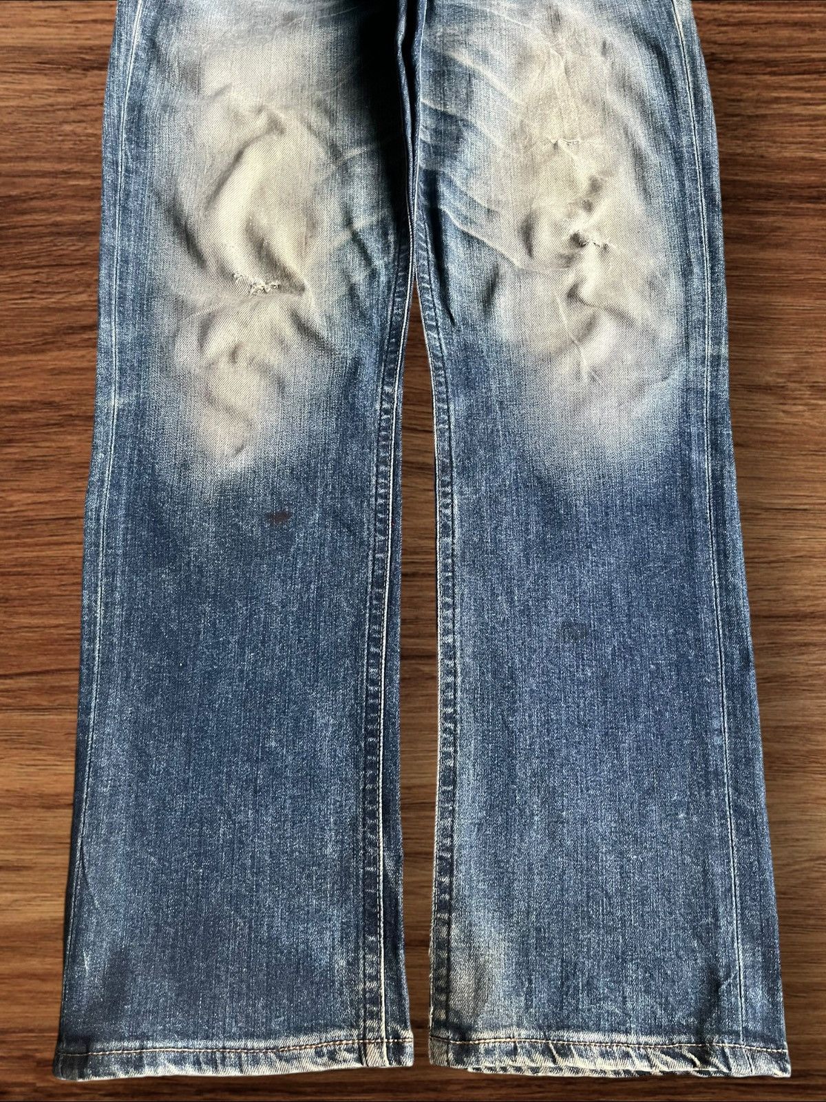 Edwin Vintage Japanese Brand Mud Blue Faded Washed Straight Jeans Size US 34 / EU 50 - 7 Thumbnail
