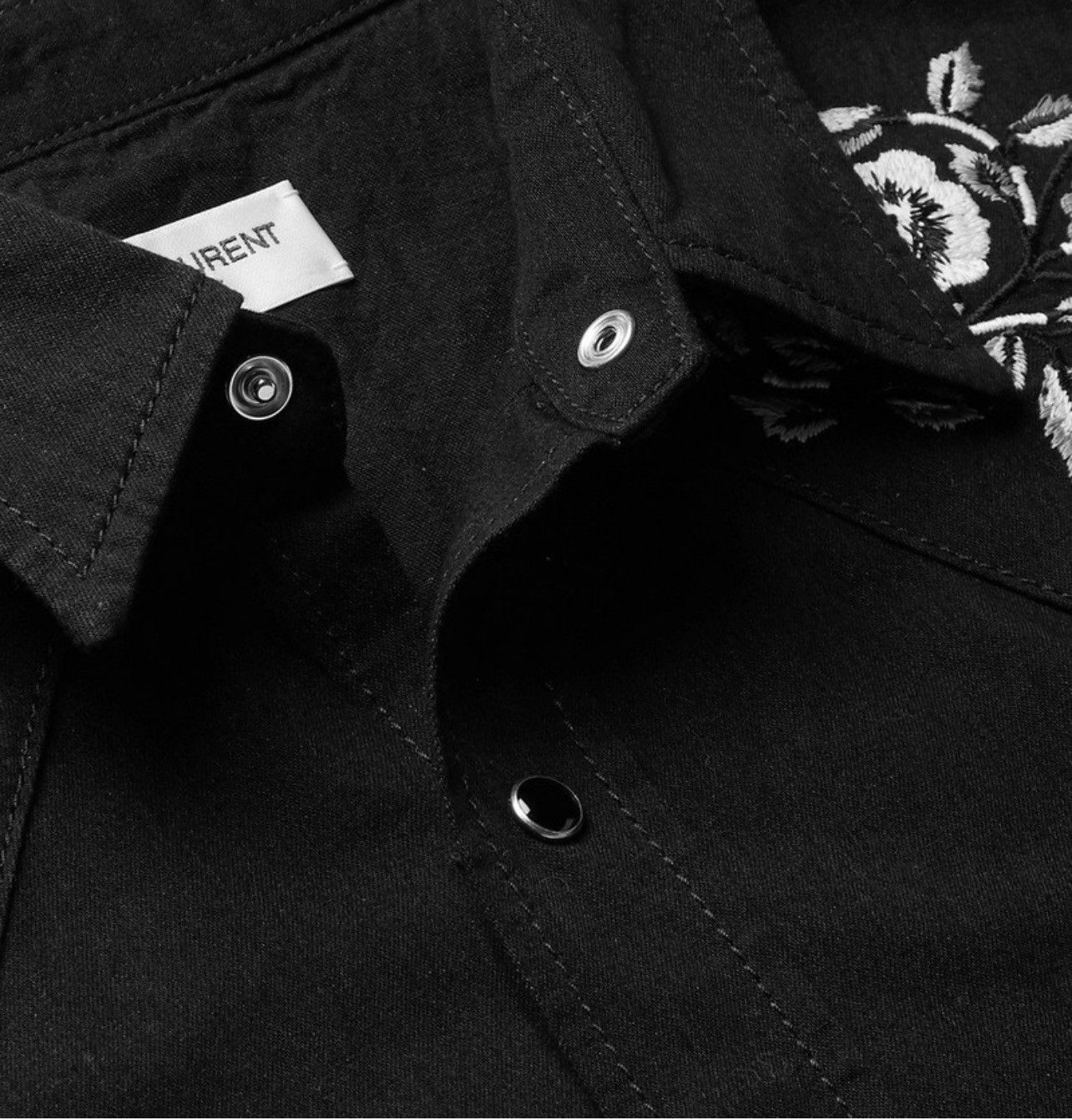Saint Laurent Paris Saint Laurent - Slim-Fit Embroidered Cotton Western Shirt Size US M / EU 48-50 / 2 - 4 Thumbnail