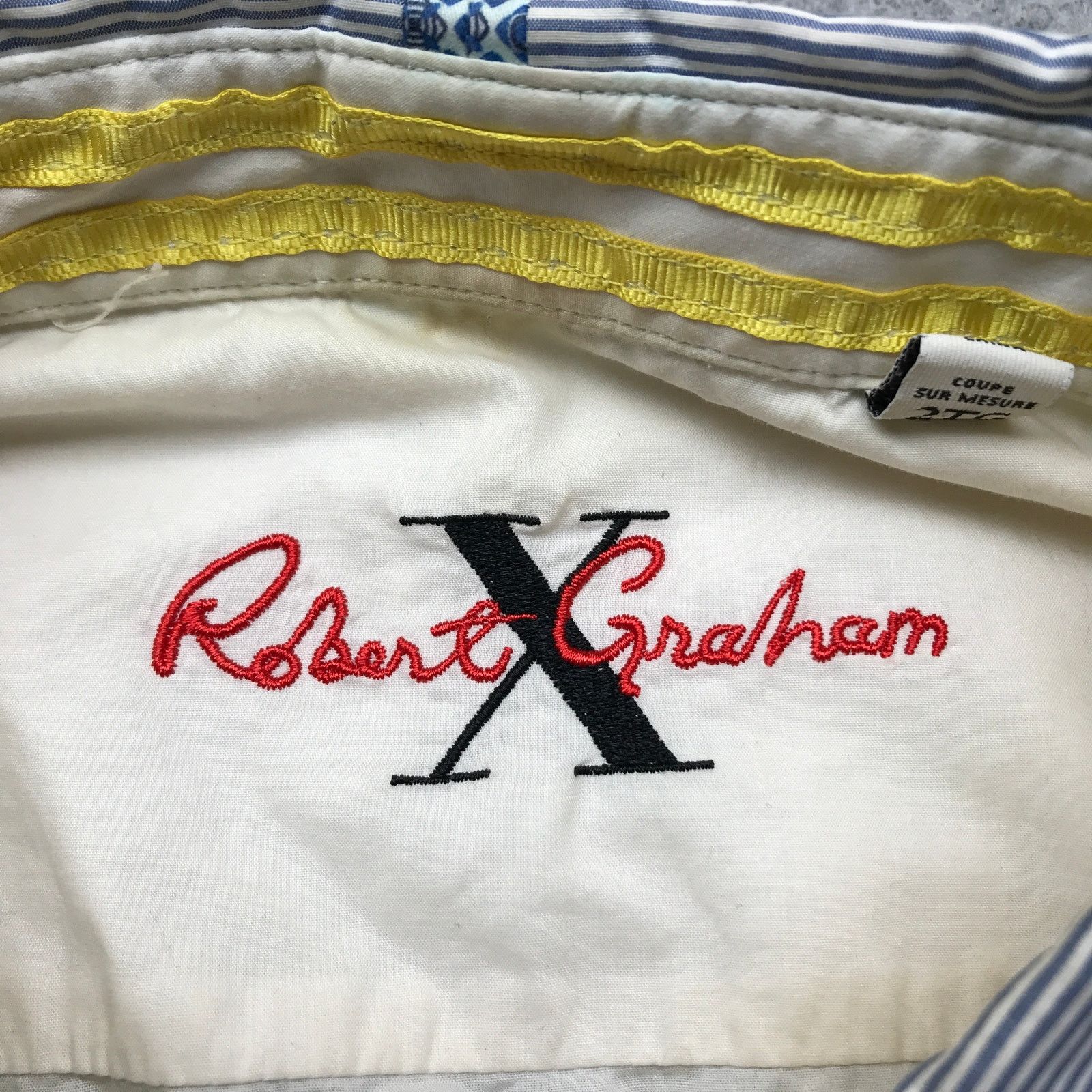Robert Graham Robert Graham X Button Dress Shirt Men 2XL Gradient Stripe Size US XXL / EU 58 / 5 - 12 Thumbnail