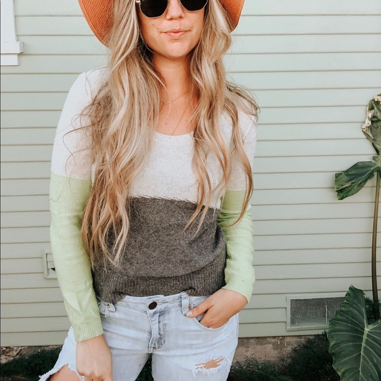 Free People FREE PEOPLE Beach Grey Colorblock Stripe Pullover Sweater Size XS / US 0-2 / IT 36-38 - 2 Thumbnail