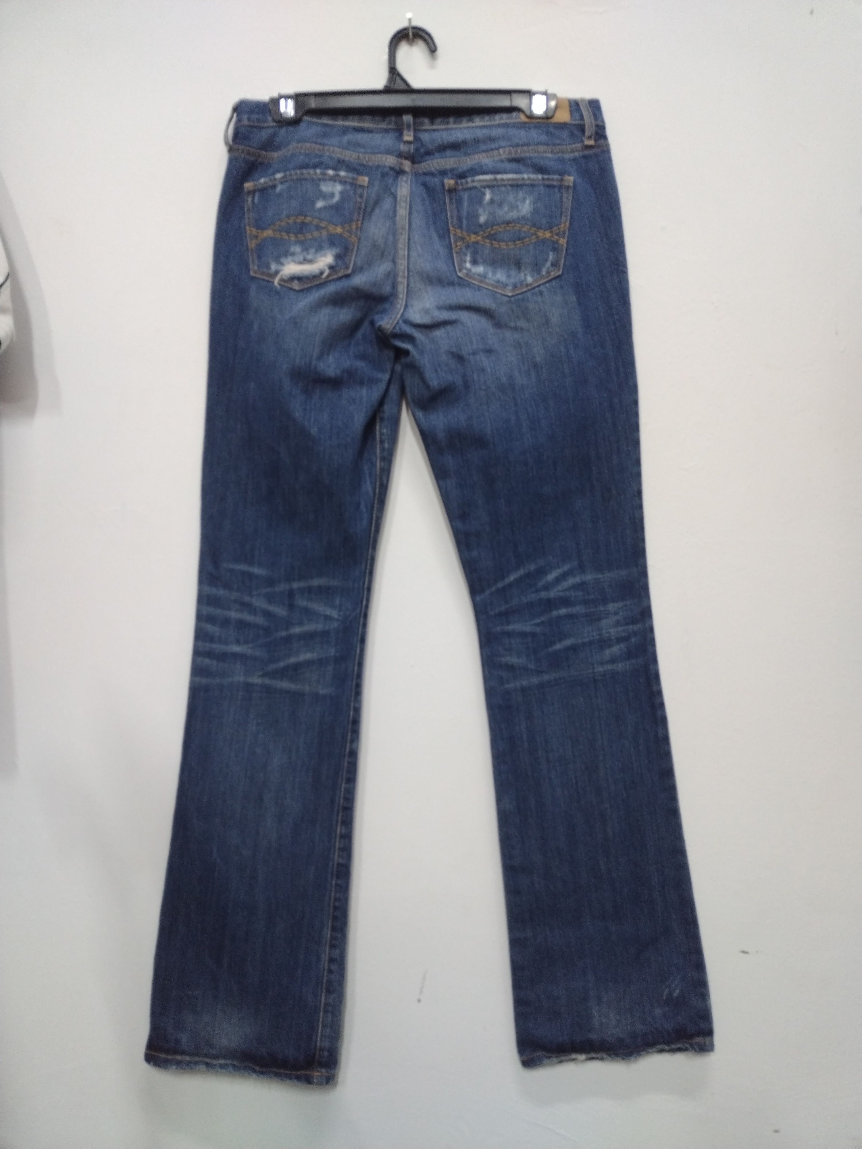 Abercrombie & Fitch × Le Grande Bleu (L.G.B.) × Vintage 💥FLARE💥ABERCROMBIE&FITCH DISTRESSED JEANS Size 32" / US 10 / IT 46 - 4 Thumbnail