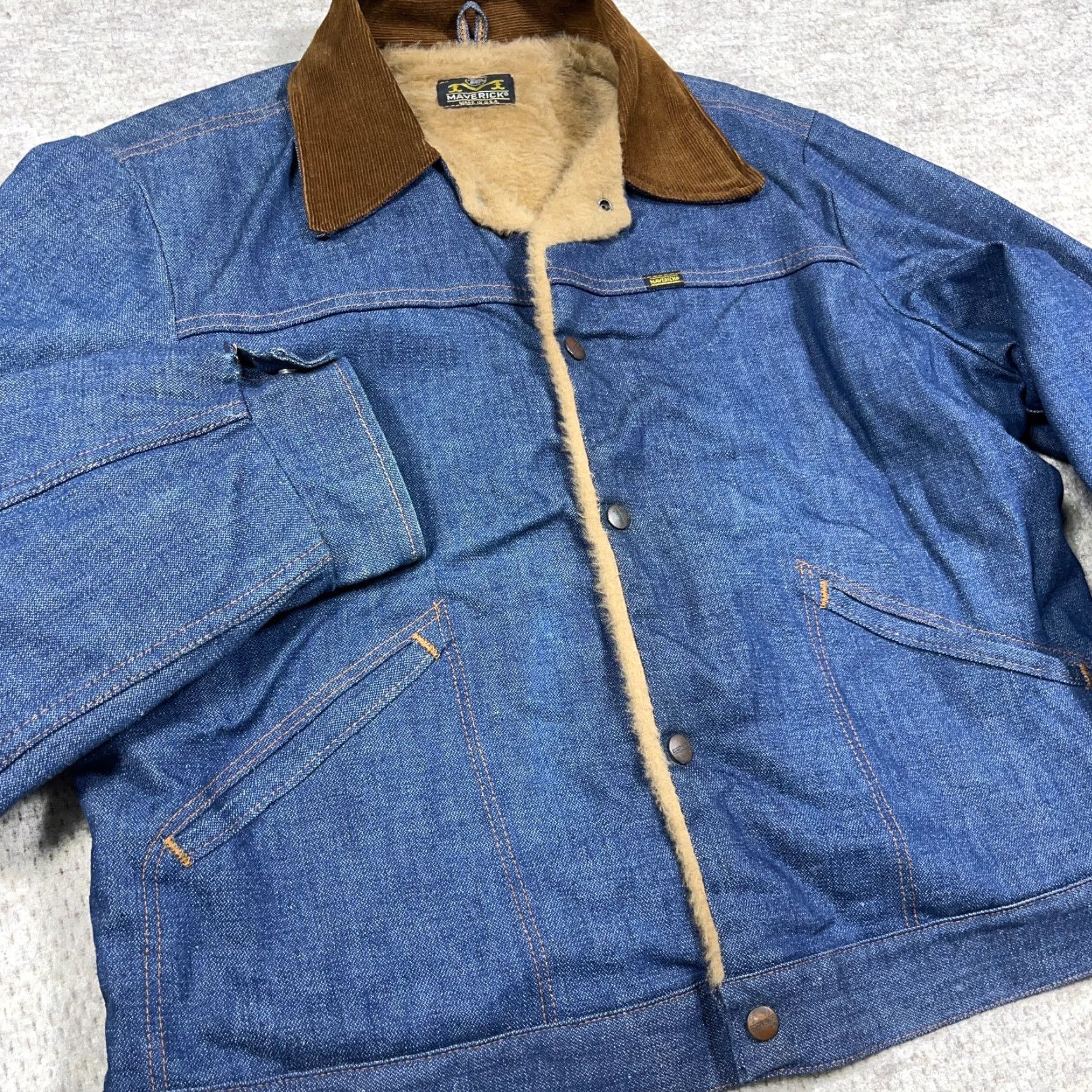 Bell VINTAGE Maverick Denim Jacket Men 44 Blue Lined 70s USA Made Jacket Size US S / EU 44-46 / 1 - 2 Thumbnail
