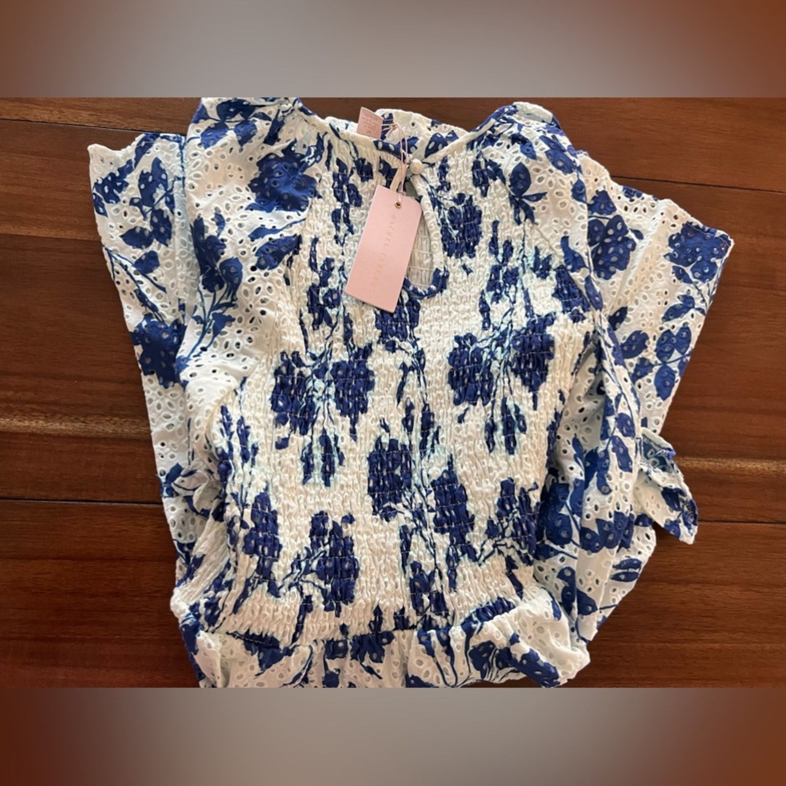 Other 🎉LAST PIECE🎉RACHEL PARCELL Eyelet Smocked Mini Dress Size M / US 6-8 / IT 42-44 - 3 Thumbnail