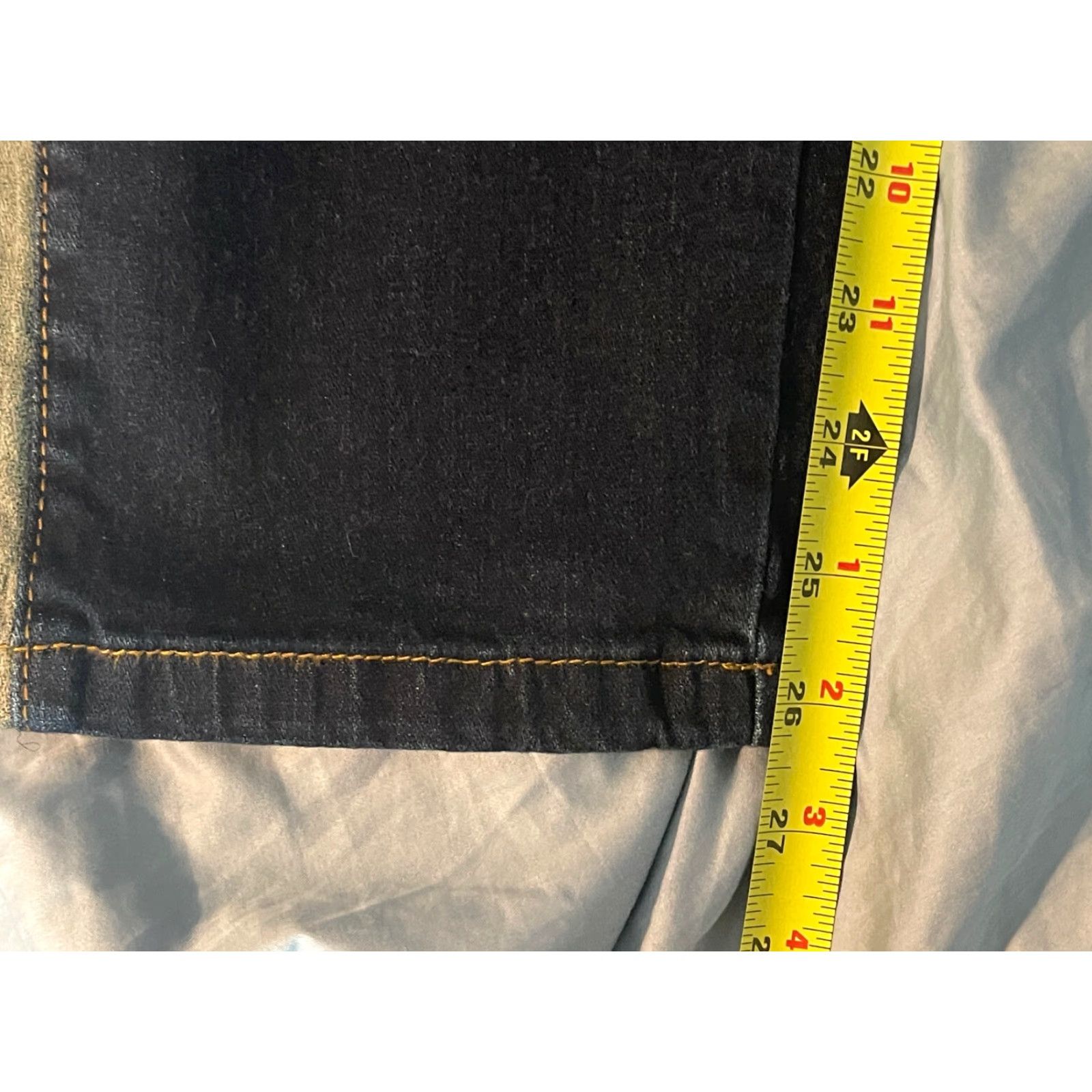 Soft Surroundings Soft Surroundings Jeans Women's 16P High Rise Skinny Dark Wash Denim 5-Pocket Zip Faux Suede Side Stretch Petite Full Length Size 38" / US 16 / IT 52 - 6 Thumbnail
