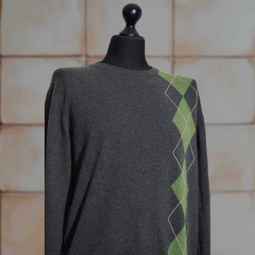 Barbour Barbour Men’s Argyle Crew Neck Pure Wool Sweater Made in Scotland Size L Green Pullover Jumper Knit_Sweater Mens Regular Wool Crew Neck Size US L / EU 52-54 / 3 - 1 Thumbnail