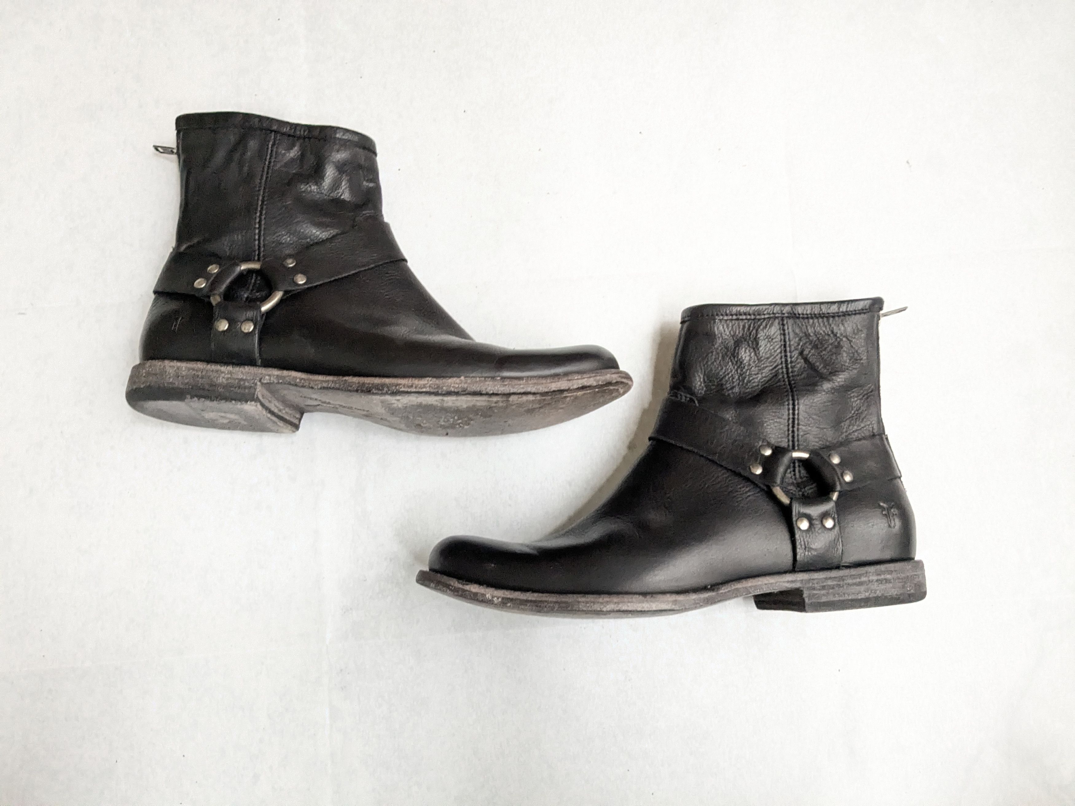 Frye Frye Harness Boots Black Leather 8.5 D Leather Buckle Size US 8.5 / EU 41-42 - 1 Thumbnail