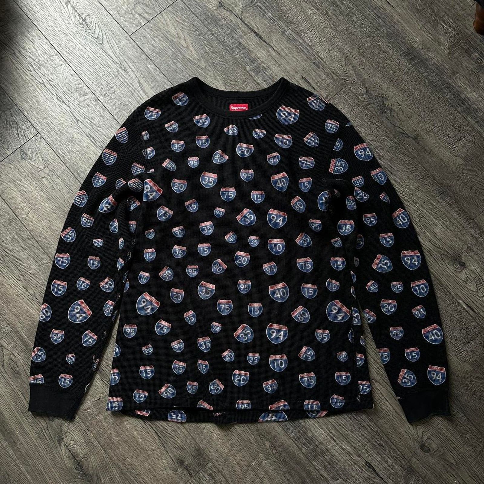 Supreme FW20 Supreme Black Interstate Waffle Thermal Longsleeve Size US M / EU 48-50 / 2 - 2 Thumbnail