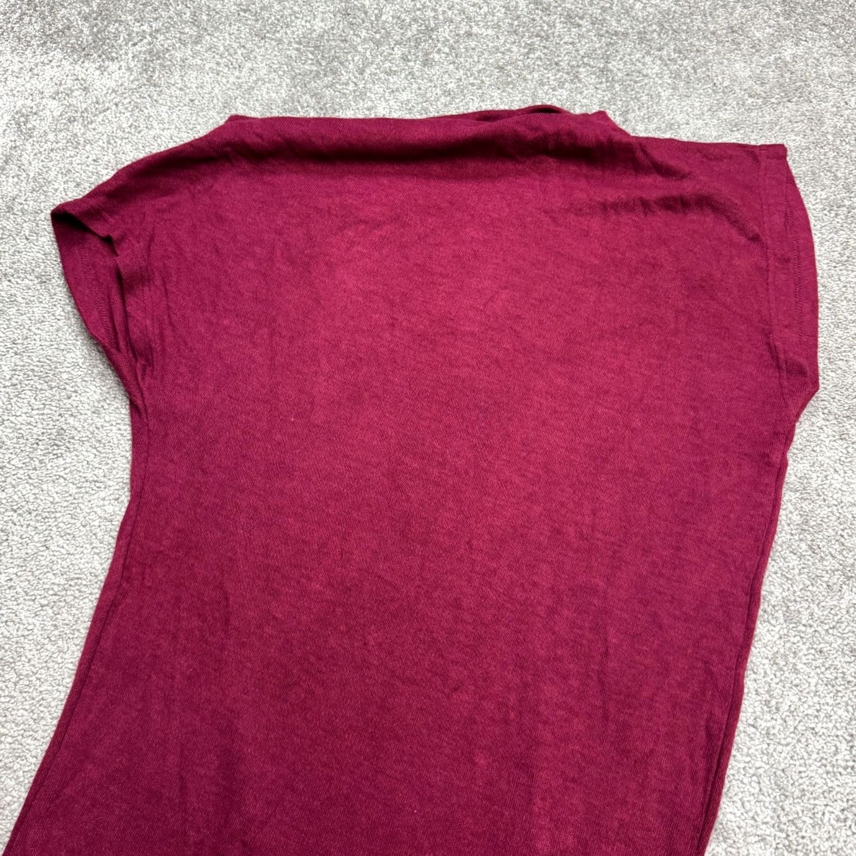 Vintage Piko 1988 Tunic Sweater Top Womens Medium Burgundy Red Short Sleeve Acrylic Knit Shirt Blouse Size M / US 6-8 / IT 42-44 - 4 Thumbnail
