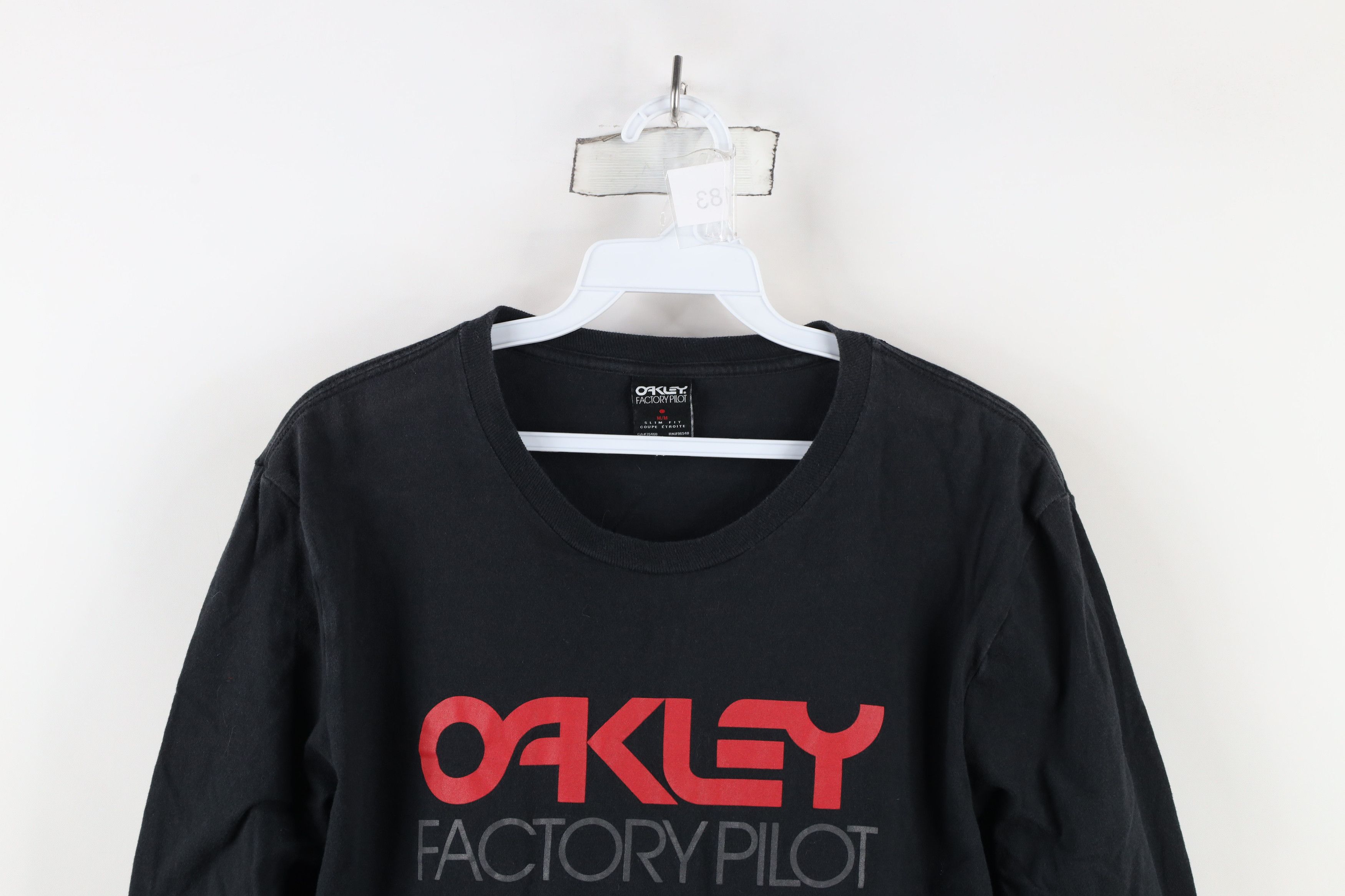 Oakley × Vintage Vintage Oakley Slim Fit Spell Out Long Sleeve T-Shirt Black Size US M / EU 48-50 / 2 - 2 Thumbnail