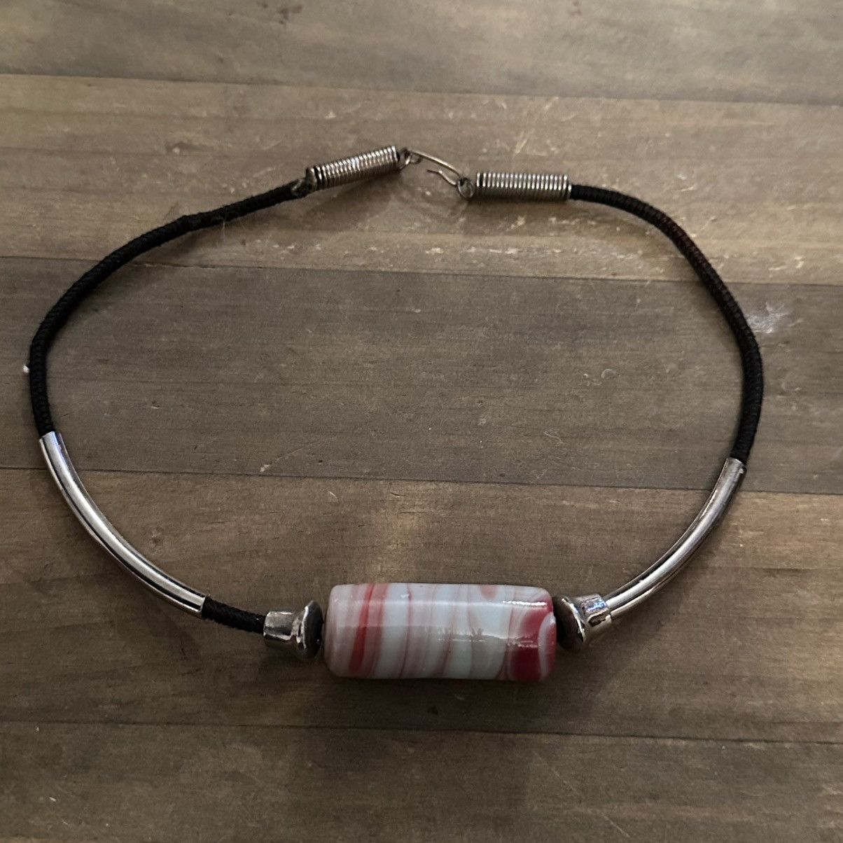 Vintage Vintage swirly glass tube bead necklace Size ONE SIZE - 2 Thumbnail