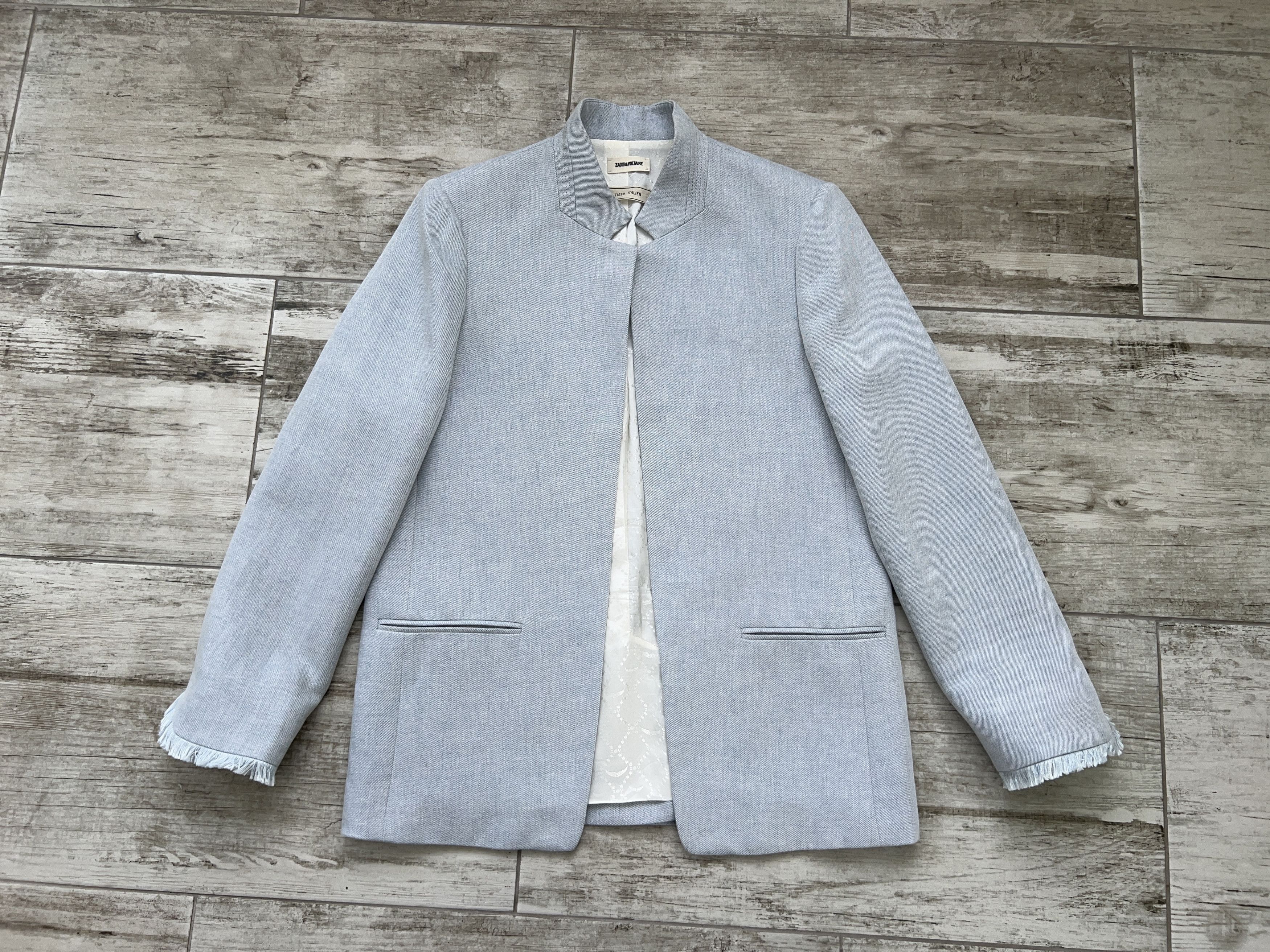 Designer × Zadig & Voltaire Zadig & Voltaire Volly Frange Linen Open Blazer Jacket Size M / US 6-8 / IT 42-44 - 2 Thumbnail