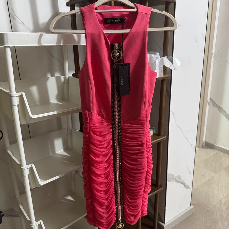 Versace Versace Watermelon red dress Size S / US 4 / IT 40 - 1 Thumbnail