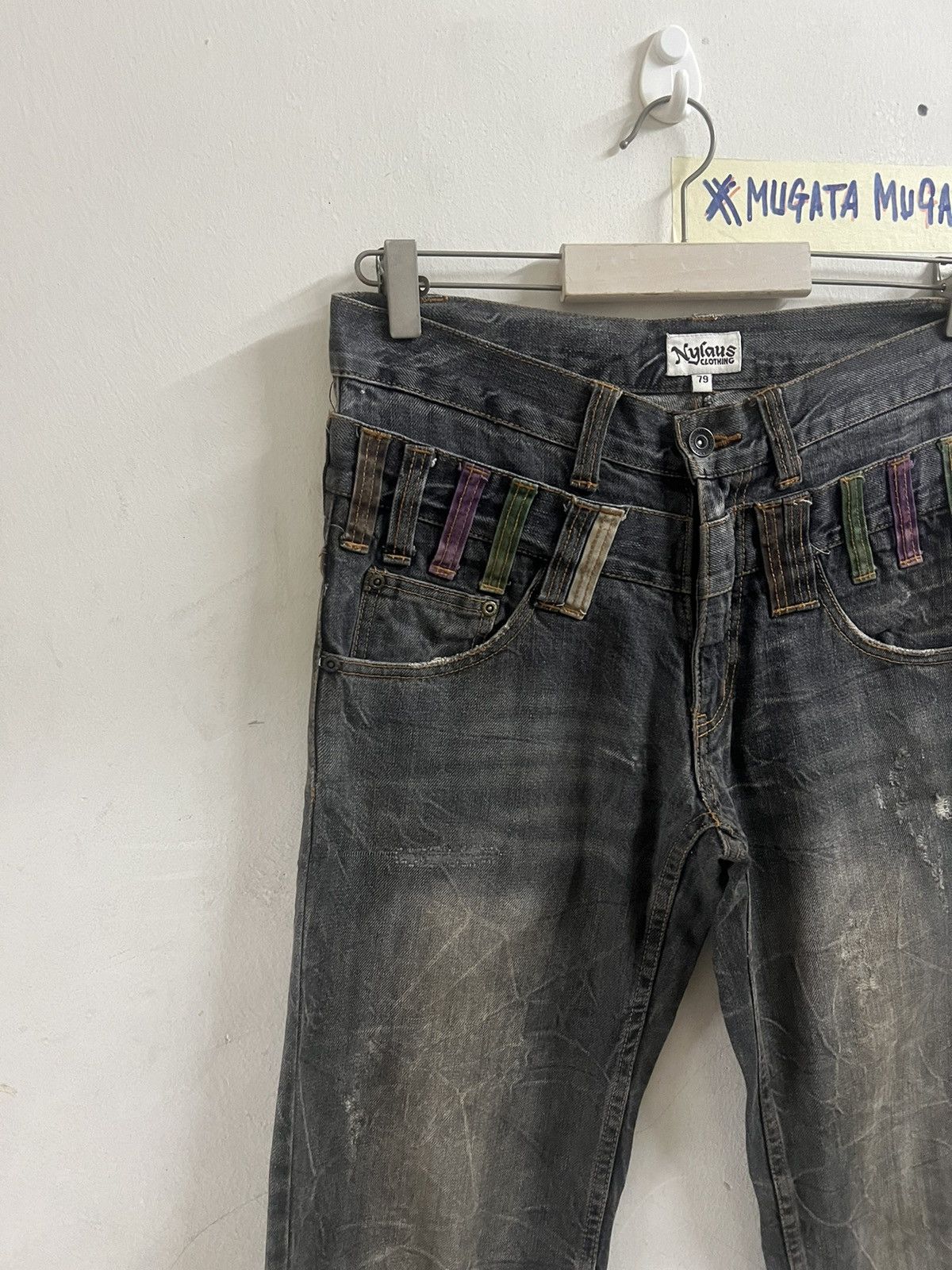 4GSELLER × Japanese Brand DOUBLE WAIST BLACK FADED NYLAUS DENIM PANT Size US 30 / EU 46 - 8 Thumbnail