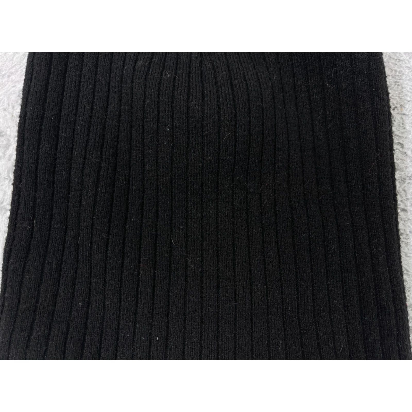Vintage Time And Tru Beanie Womens One Size Black Ribbed Knit Polyester Blend Ski Size ONE SIZE - 2 Thumbnail