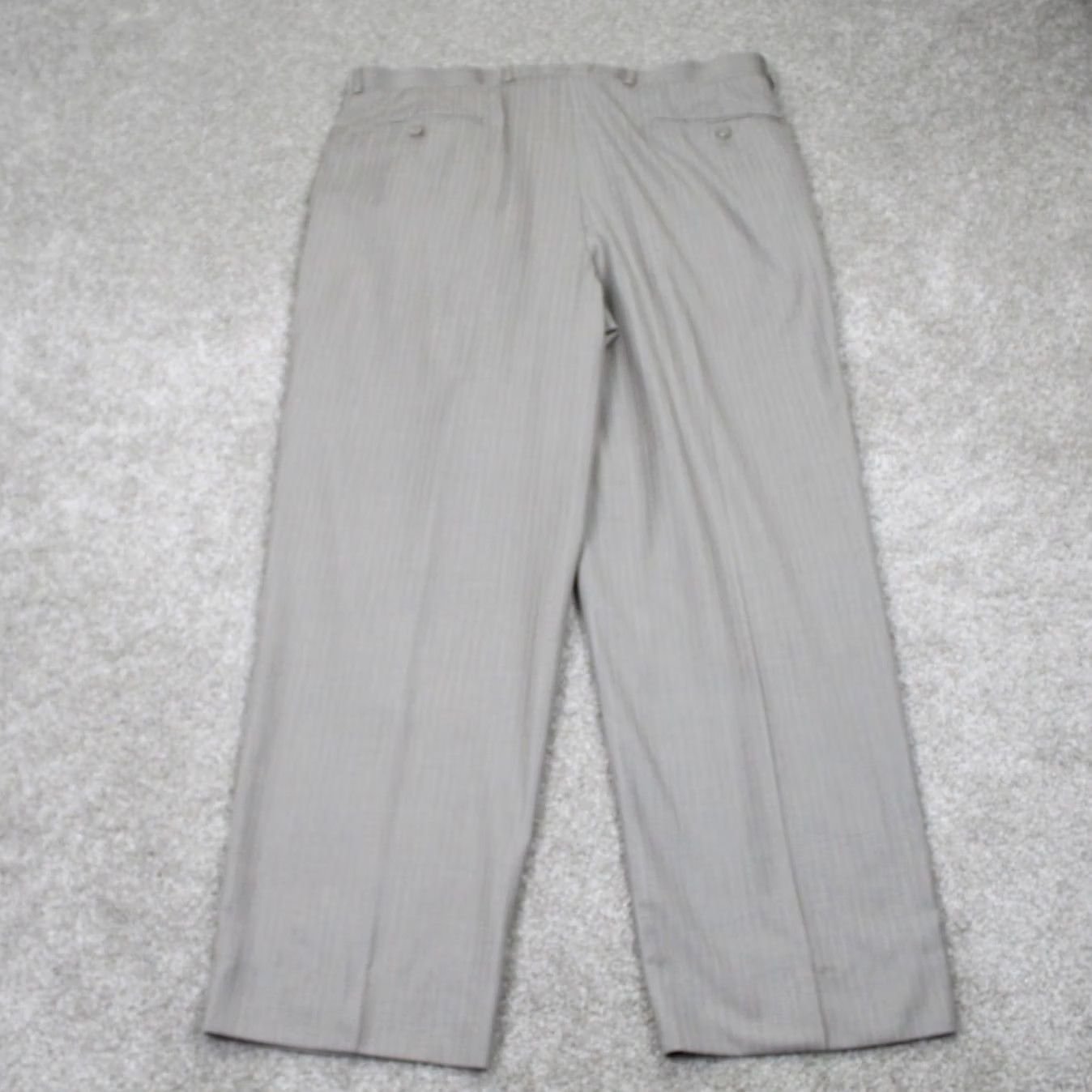 Vintage Zandello Dress Pants Mens 36 Regular Beige Pleated Rayon/Polyester Straight Leg Dress Pants Mens 36 Beige 90s Style Size US 36 / EU 52 - 6 Thumbnail