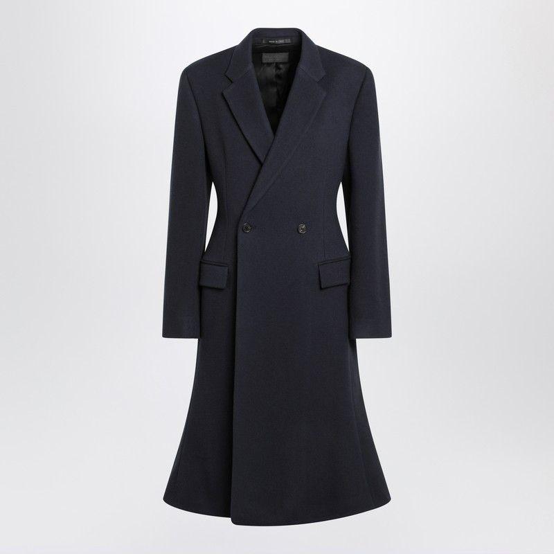 Balenciaga Balenciaga Navy Blue Midi Godet Wool Coat Size M / US 6-8 / IT 42-44 - 1 Thumbnail