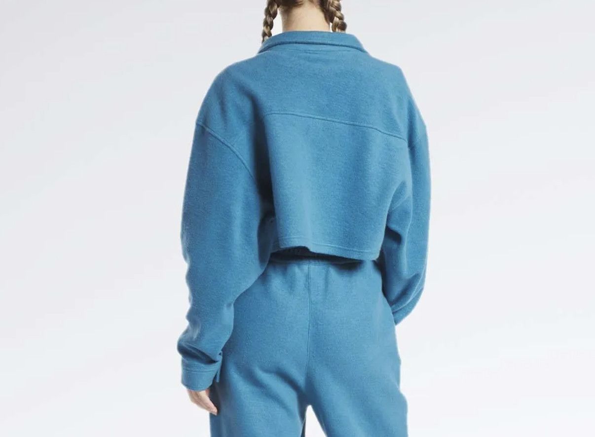 Reebok Reebok HS0389 Reverse Fleece Crop Layer Top Steel Blue ( M ) Size M / US 6-8 / IT 42-44 - 6 Thumbnail