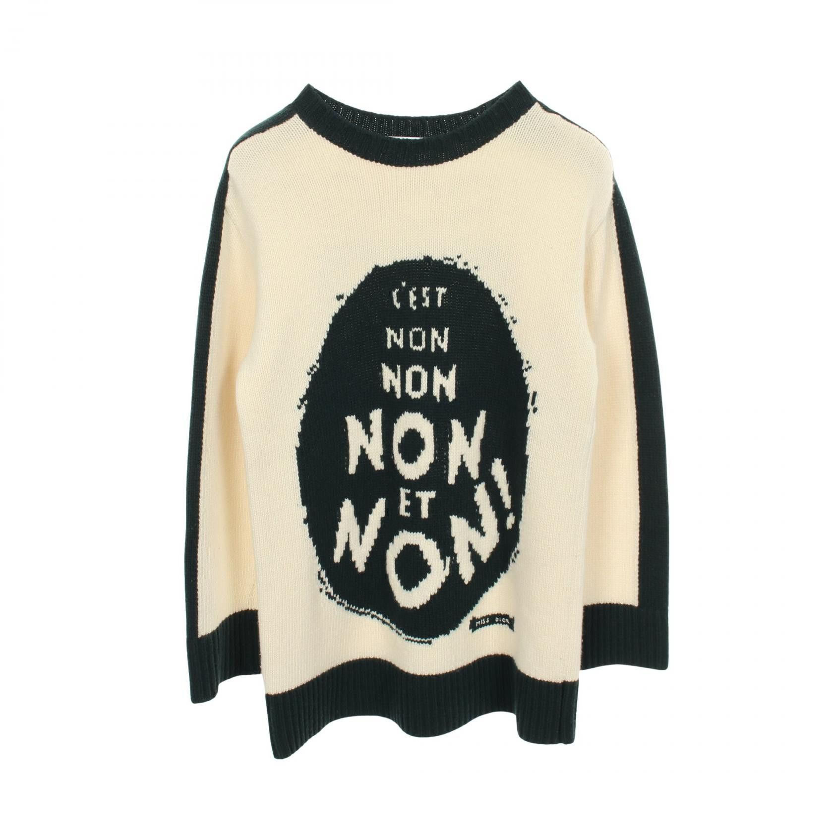 Dior Dior Dior J'ADIOR8 NON NON NON ET NON! Wool Cashmere Knitwear Textile Tops 854S19AM019 DUTY FREE for USA Size ONE SIZE - 1 Thumbnail