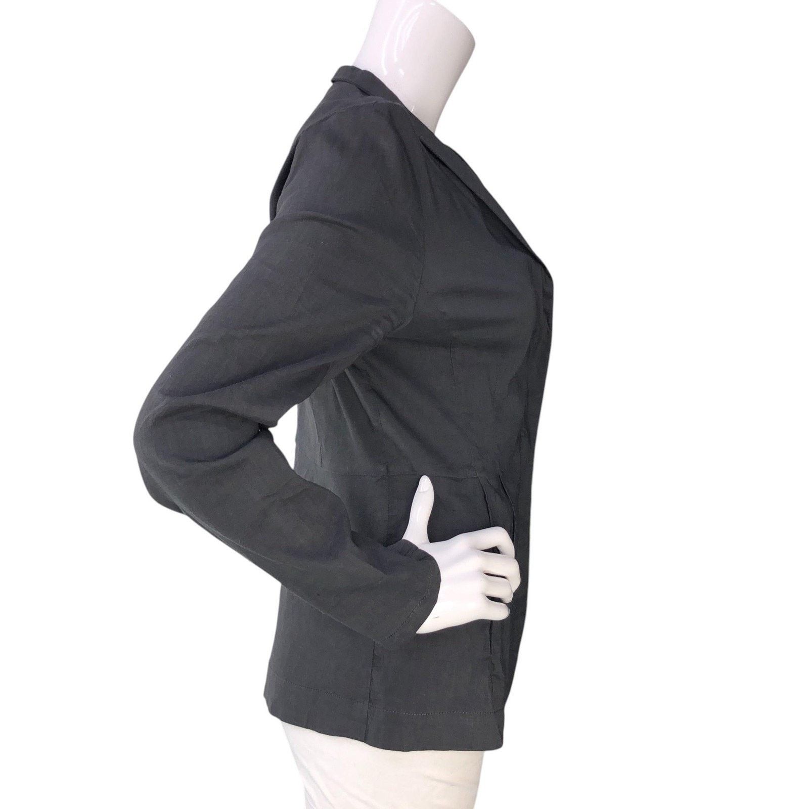 Eileen Fisher Eileen Fisher Blazer M Charcoal Linen Blend Jacket Stretch Size M / US 6-8 / IT 42-44 - 9 Thumbnail