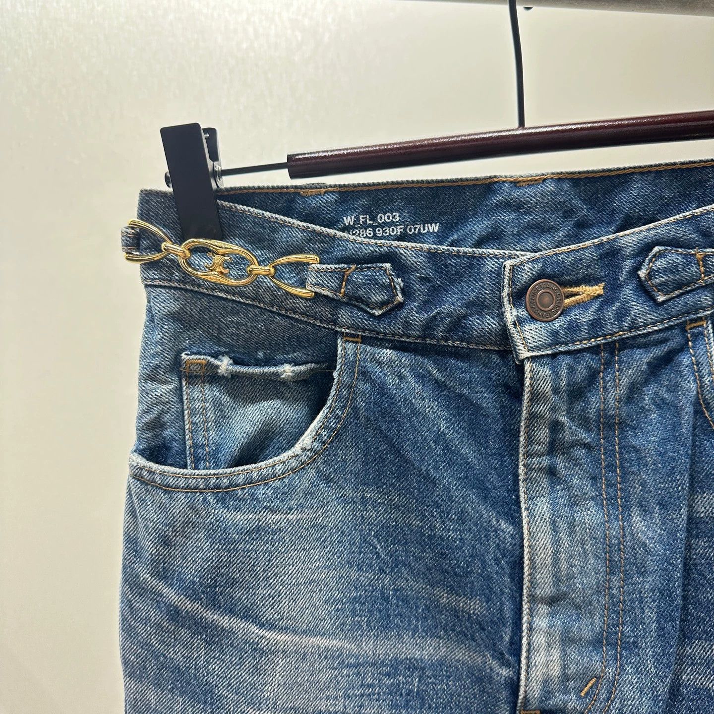 Celine Celine Jan364 Classic Triomphe Chain Jeans 25 Size 25" / US 0 / IT 36 - 3 Thumbnail