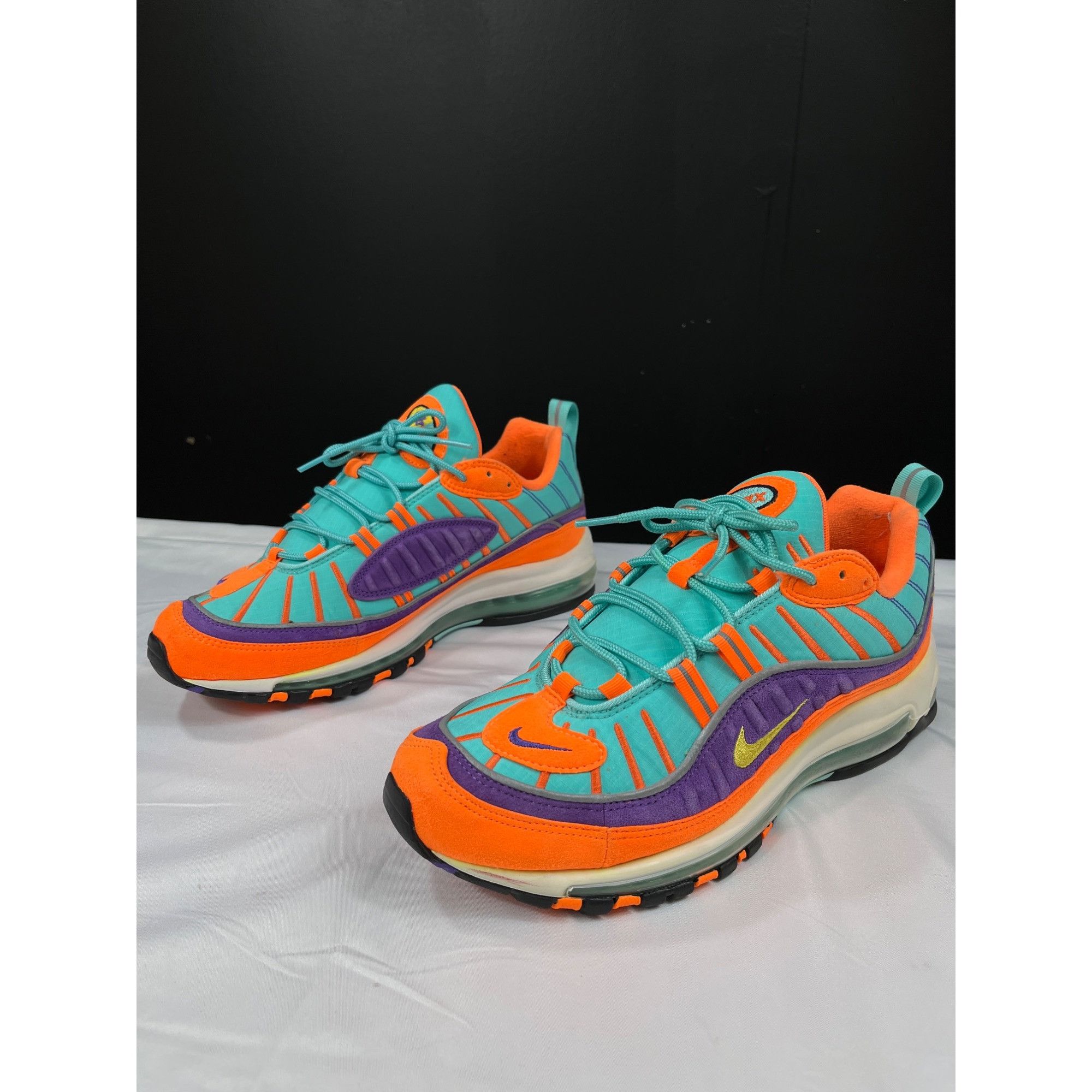 Nike Nike mens orange Purple and Turquoise Air Max 98 Size 10.5 S Size US 10.5 / EU 43-44 - 3 Thumbnail