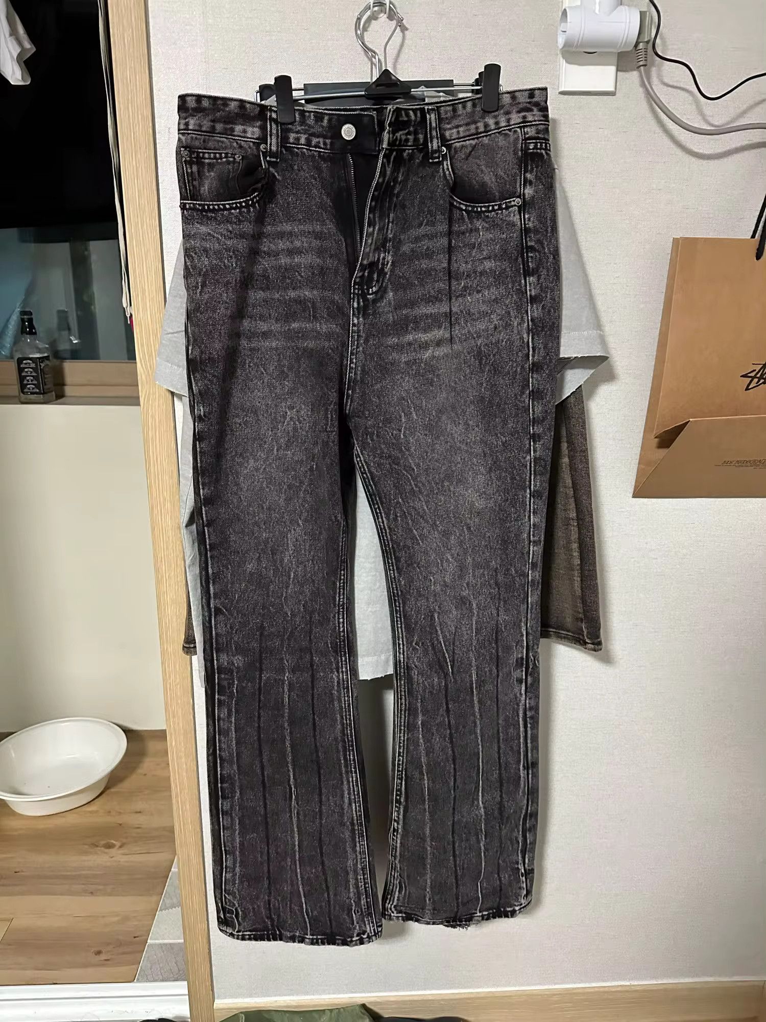 Japanese Brand Washed Straight Wide Leg Denim Size US 33 - 4 Thumbnail