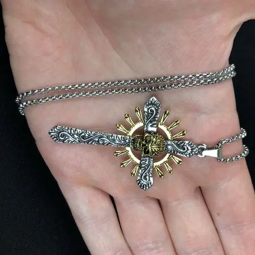 Jewelry Hirase x Endo Skull Cross Necklace Punk Chain Y2K Opium Size ONE SIZE - 6 Thumbnail