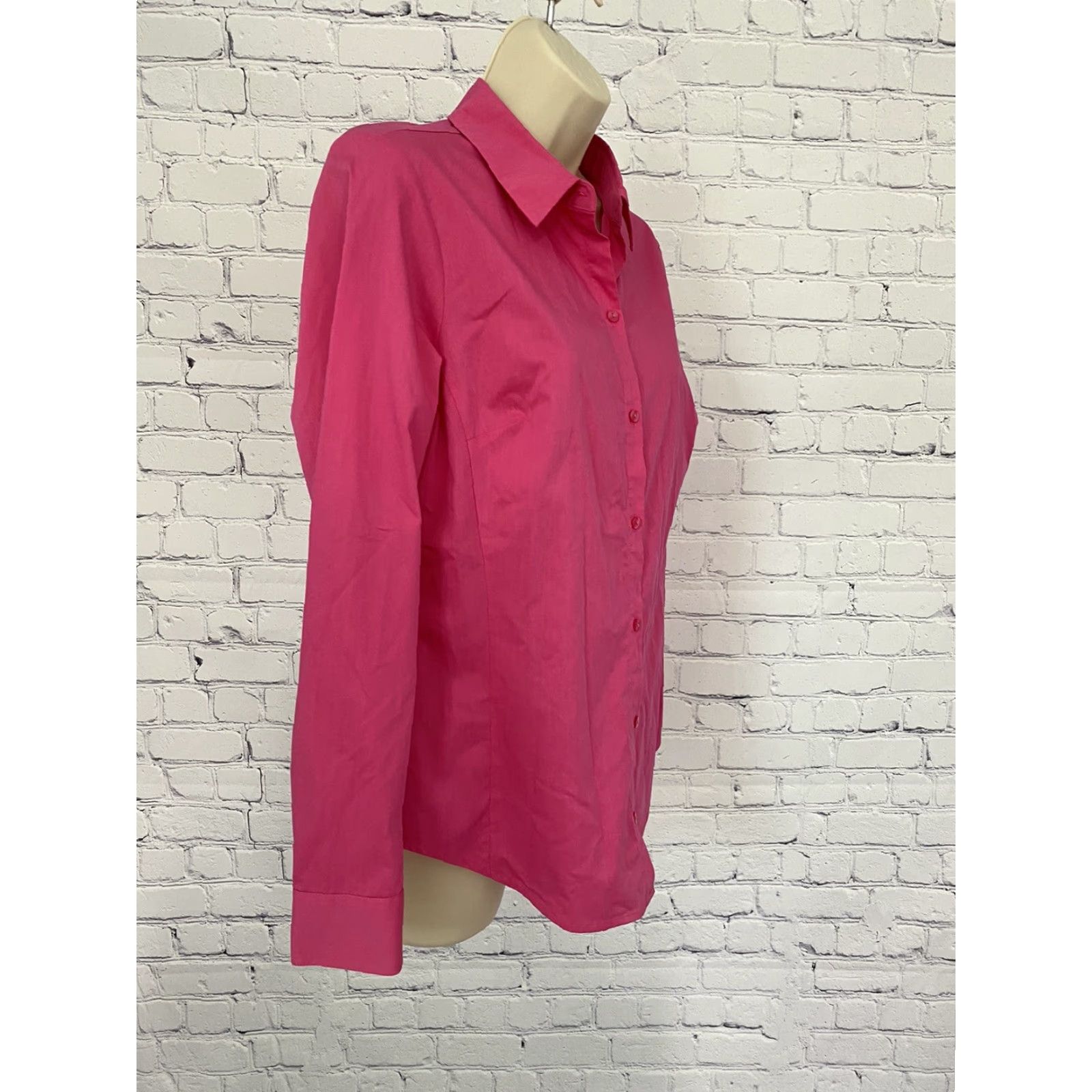 Worthington Worthington Blouse Button Up Warm Pink Women's Size 8 Regular Long Sleeve Collared Button Cotton Polyester Spandex NWT Size M / US 6-8 / IT 42-44 - 2 Thumbnail