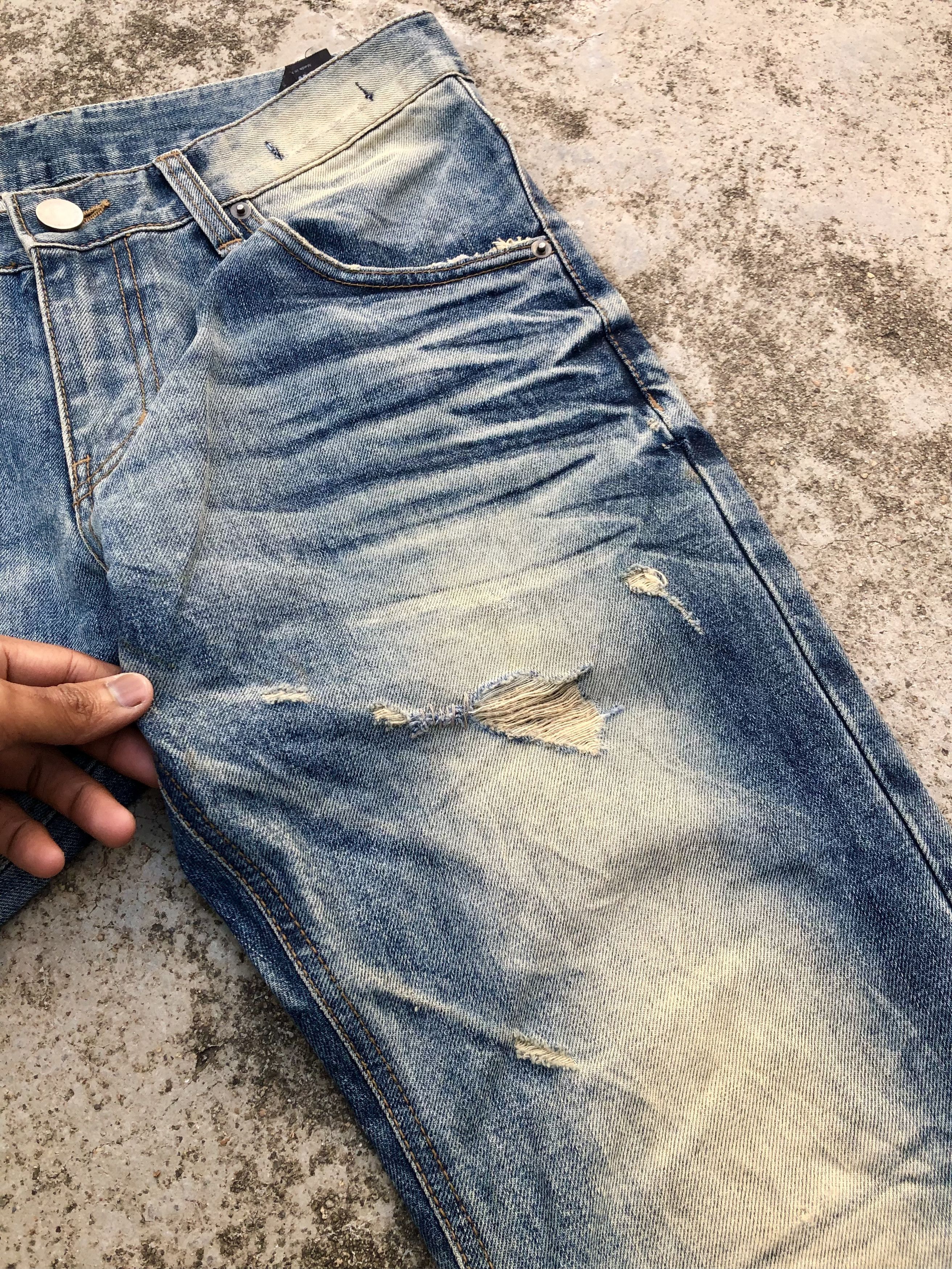 Japanese Brand WASHED BLUE DENIM BY IMP Size US 33 - 5 Thumbnail