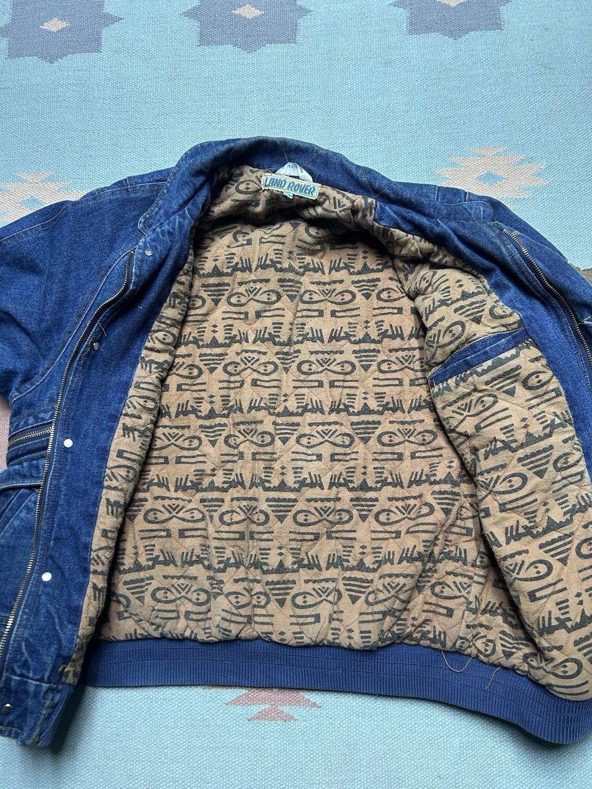 Vintage Vtg Land Rover denim bomber jacket heavyweight medium Size US M / EU 48-50 / 2 - 6 Thumbnail