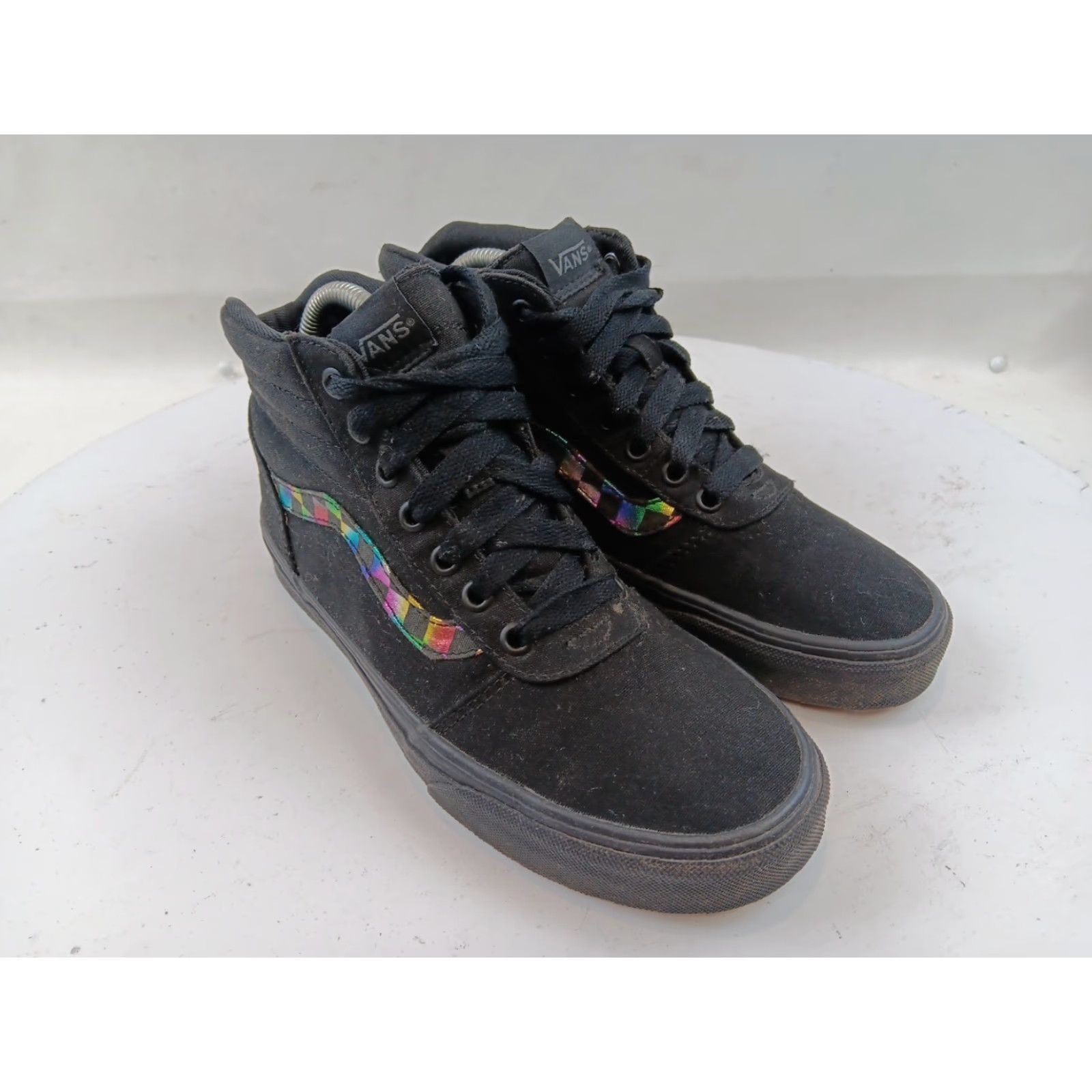 Vans VANS Ward Iridescent Check Shoes Women's Size 8 Black Multicolor Hi Top Skate Shoe Size M / US 6-8 / IT 42-44 - 3 Thumbnail