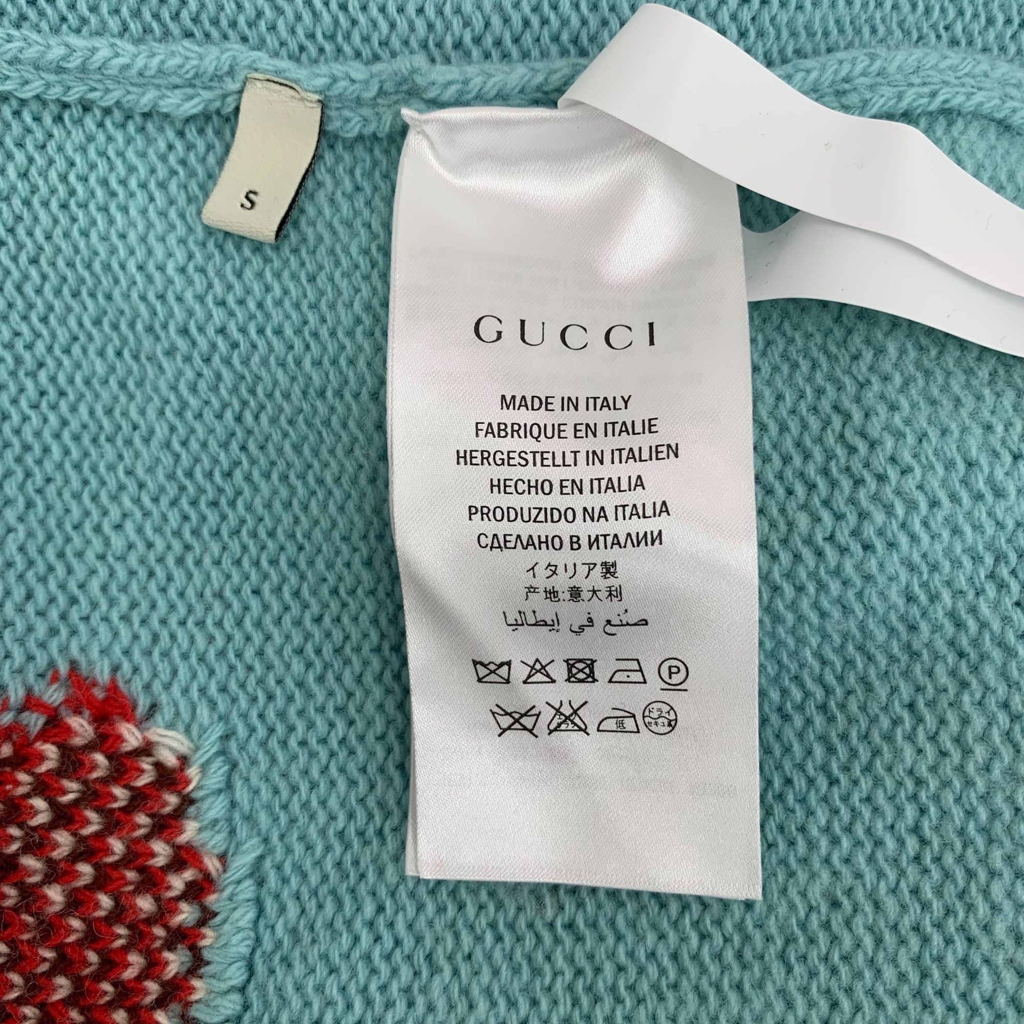 Gucci GUCCI Red Tiger Wool Knit Sweater Size S Turquoise Cream Lux Size S / US 4 / IT 40 - 5 Thumbnail