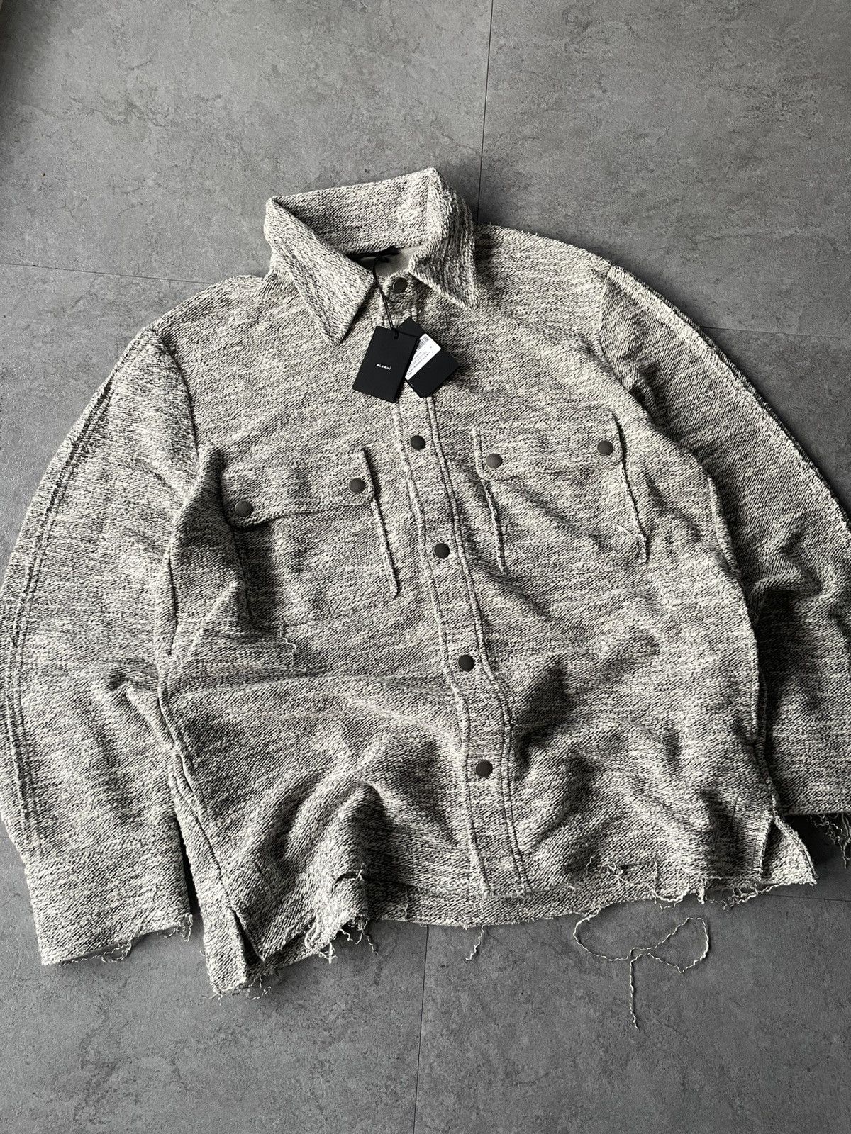 Alanui ALANUI RAW EDGE MÉLANGE COTTON OVERSHIRT💫 Size US L / EU 52-54 / 3 - 2 Thumbnail