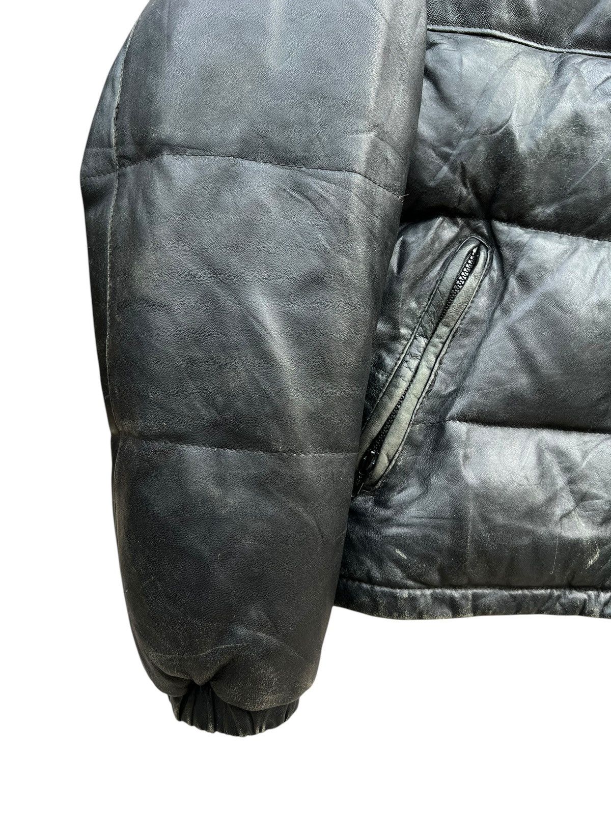 Schott × Vintage Vintage Schott Black Leather Puffer Down Jacket Size US M / EU 48-50 / 2 - 8 Thumbnail