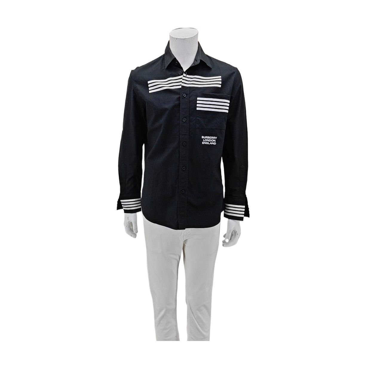Burberry Burberry Logo Stripe Cotton Shirt Size M Size US M / EU 48-50 / 2 - 1 Thumbnail