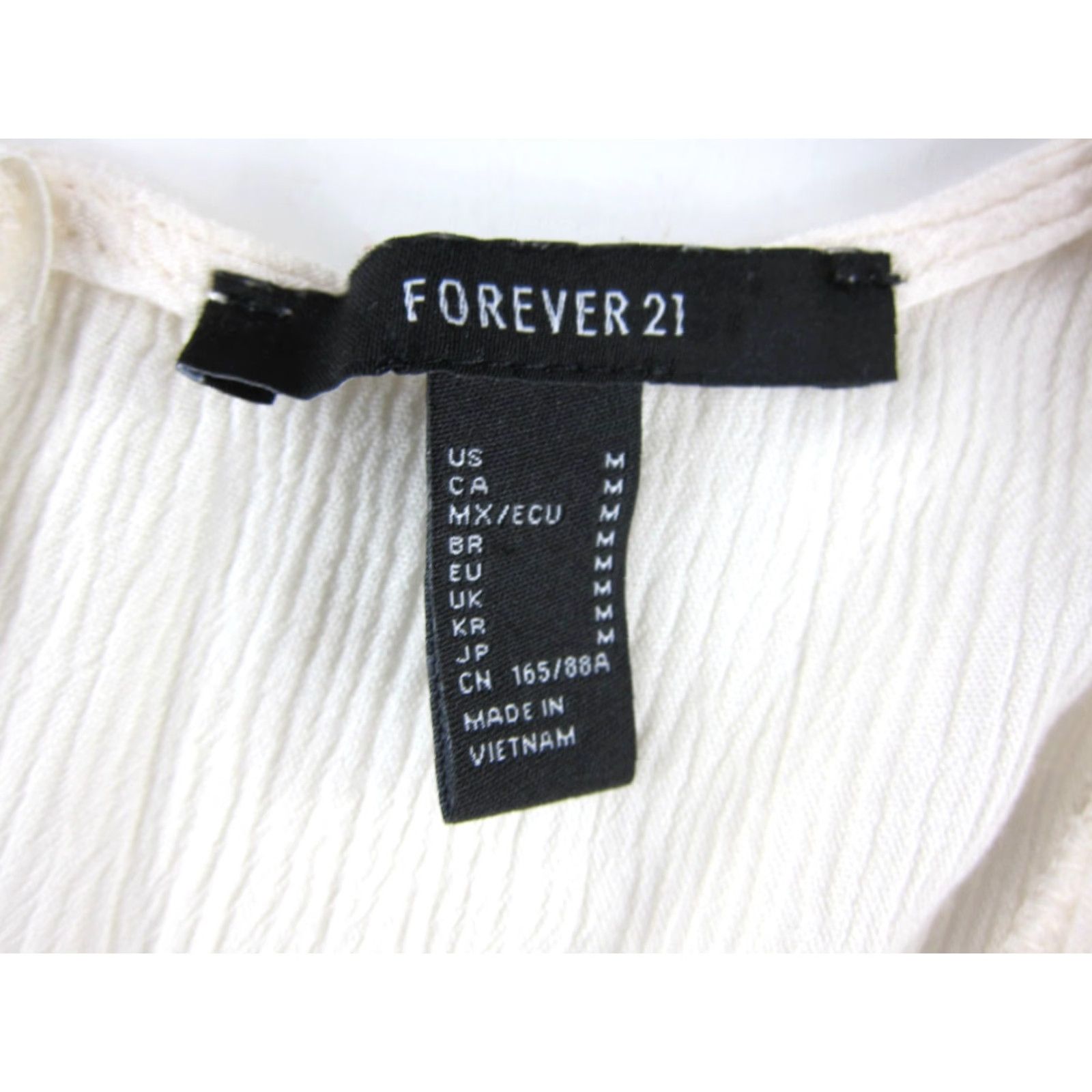 Forever 21 FOREVER 21 Dress Ivory Cream 100% Rayon V-Neck Short Sleeves Cap Sleeve Ruffle Short Dress Medium Women Clothing Size 32" / US 10 / IT 46 - 3 Thumbnail