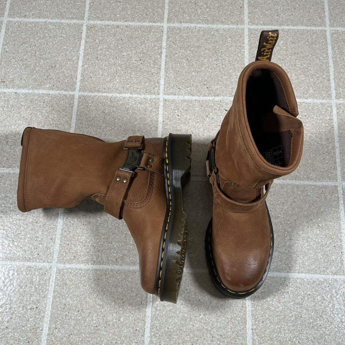 Dr. Martens Dr Martens Aniston HI Tumble Nubuck Biker Boots Desert Brown Size US 6 / IT 36 - 4 Thumbnail