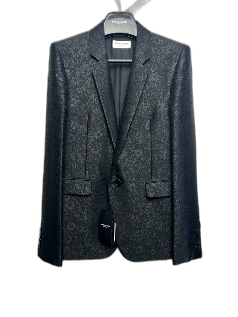 Saint Laurent Paris Saint Laurent Black Silk Suit Jacket Size US M / EU 48-50 / 2 - 1 Thumbnail