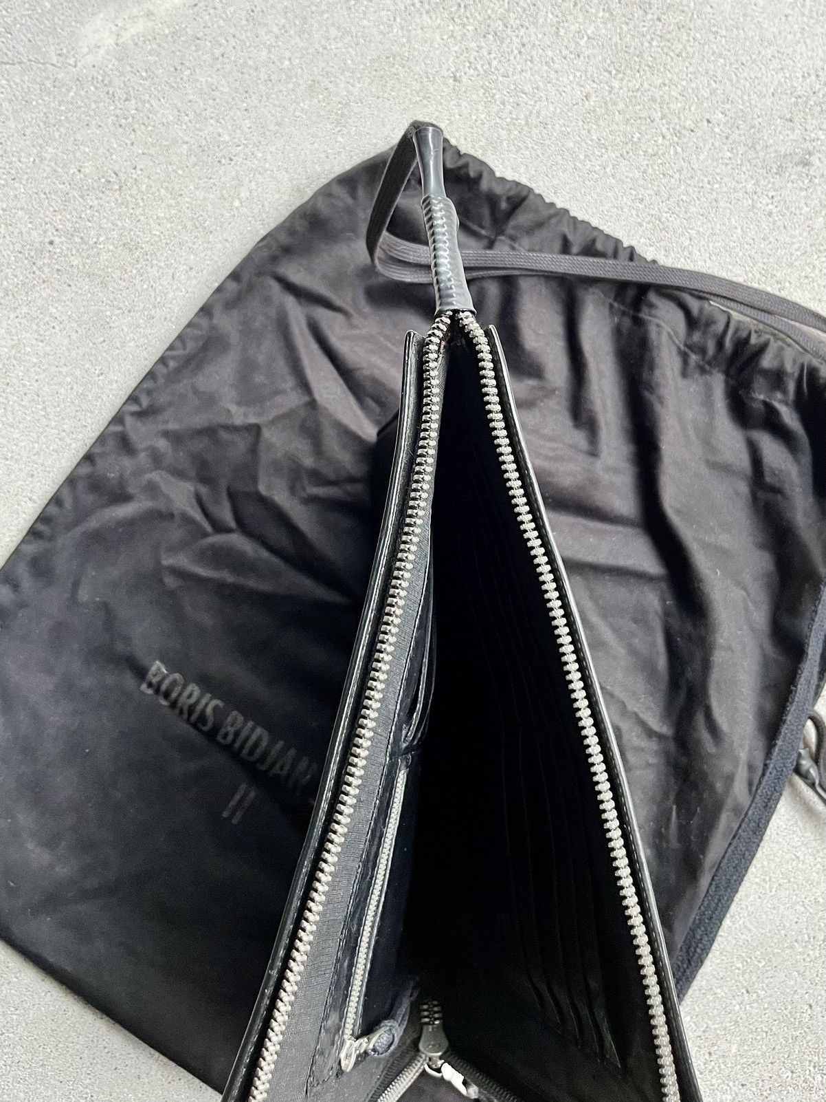Boris Bidjan Saberi BBS • Zip-Around Wallet Bag • Black Smooth Leather Size ONE SIZE - 5 Thumbnail
