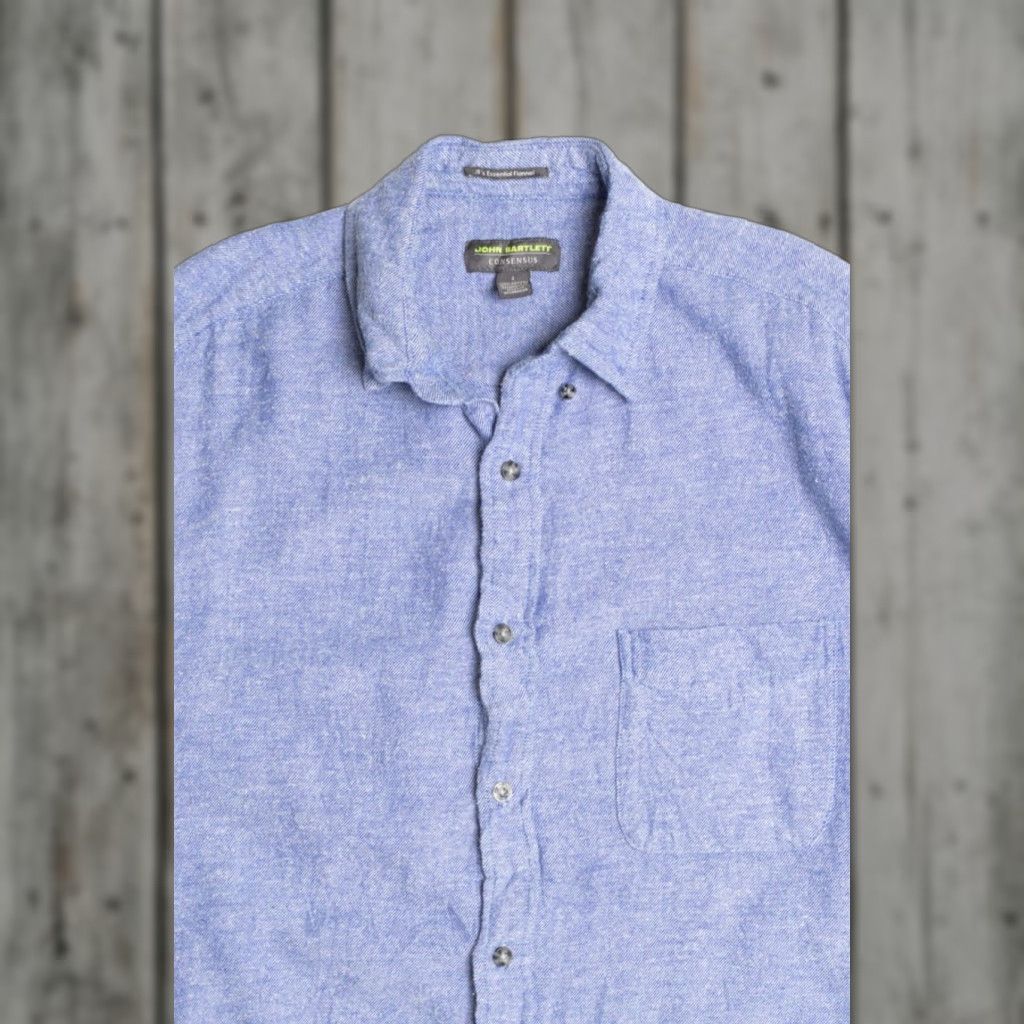 Vintage VINTAGE John Bartlett Shirt Large Blue Long Sleeve Button-Up Mens Size US L / EU 52-54 / 3 - 1 Thumbnail
