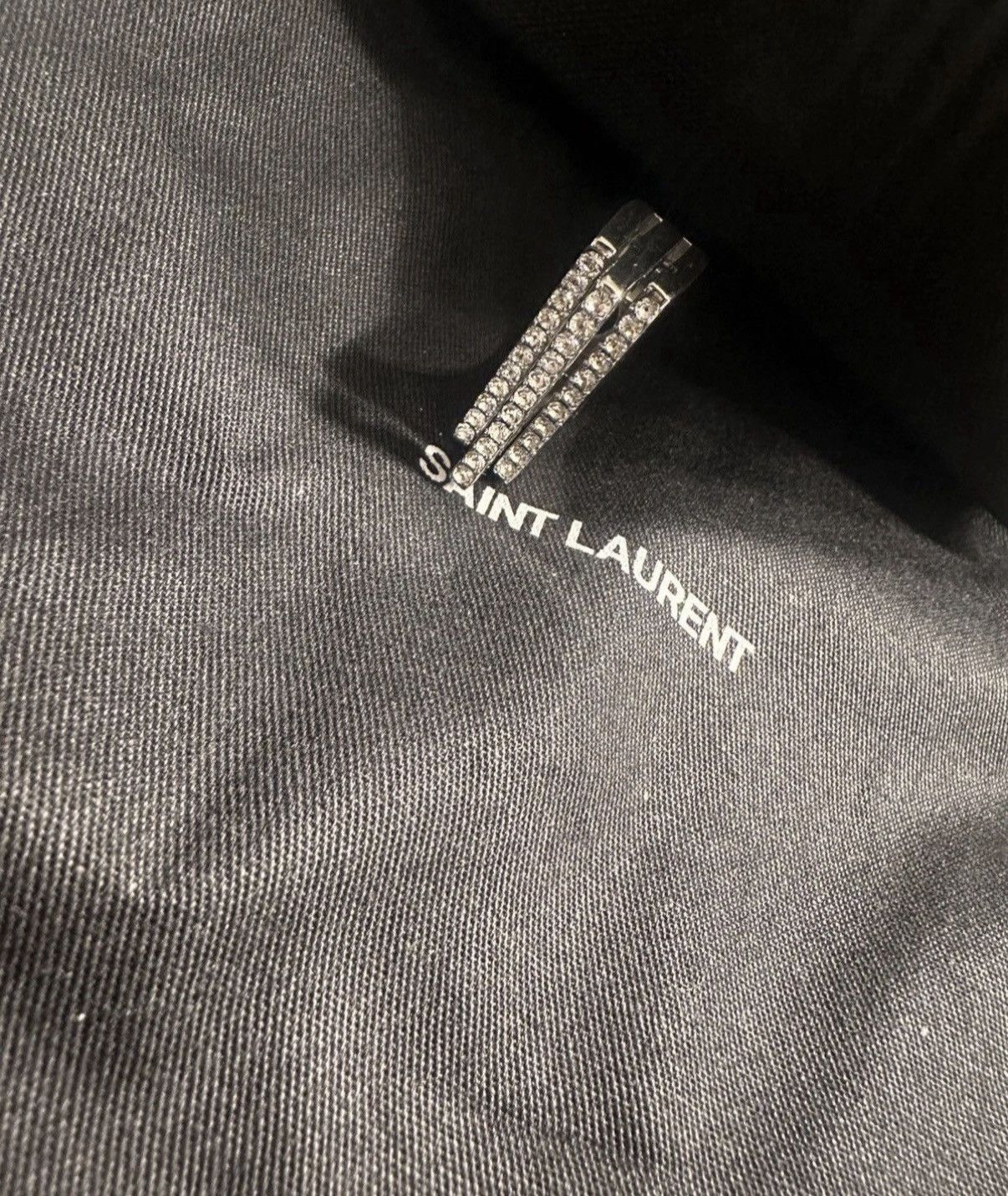 Silver & Crystal Saint Laurent Paris Ring size 60 US 9