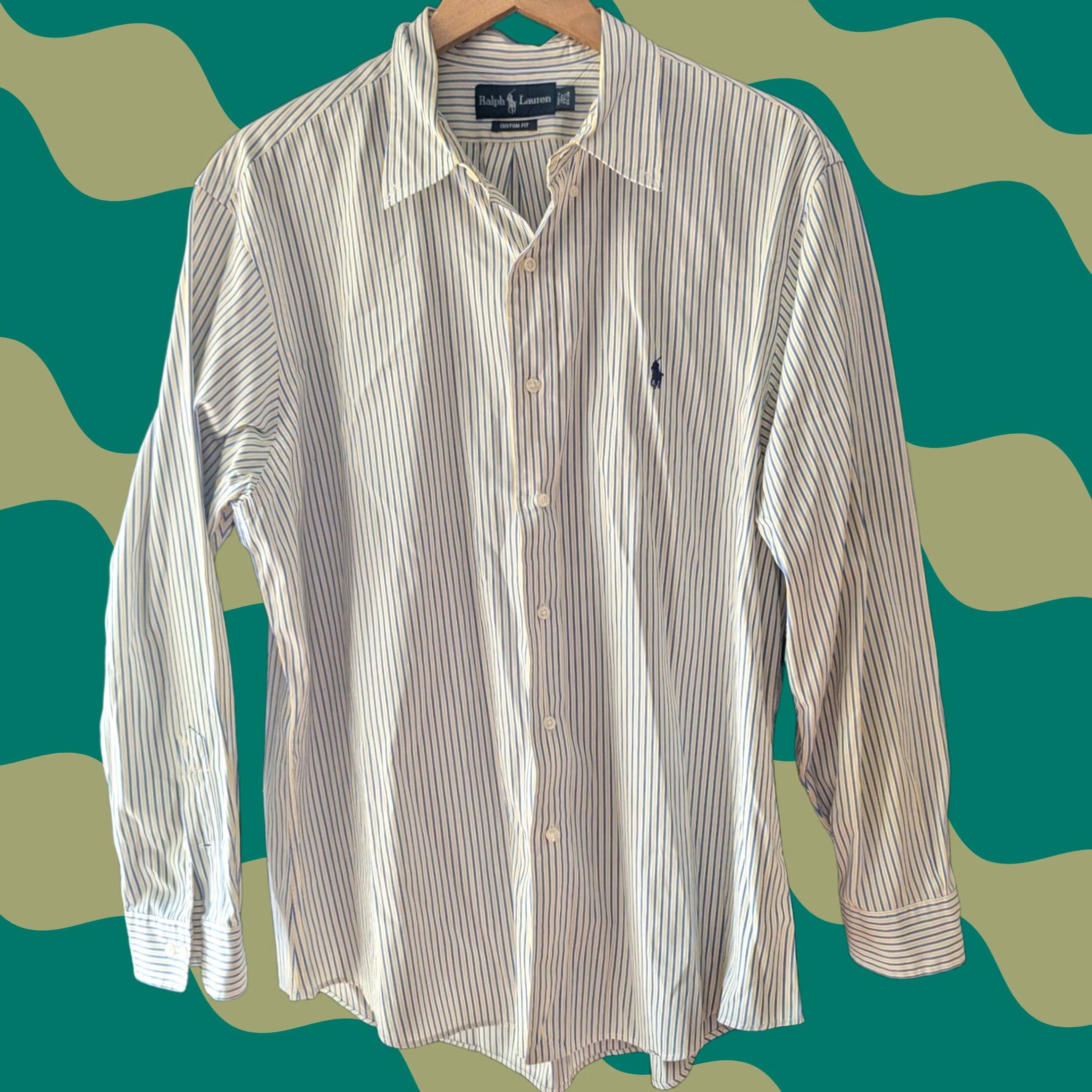 Ralph Lauren Ralph Lauren Shirt Mens Custom Fit Striped Blue Yellow 17.5 34/35 Button Down Size US XXL / EU 58 / 5 - 1 Thumbnail