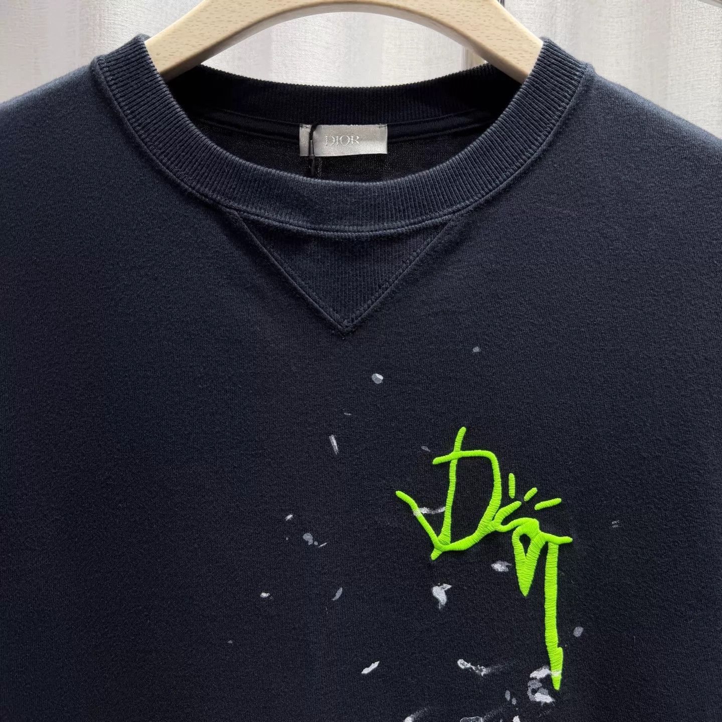 Dior DIOR x Travis Scott T-shirt Navy Blue XXS Graffiti Size US XXS / EU 40 - 3 Thumbnail