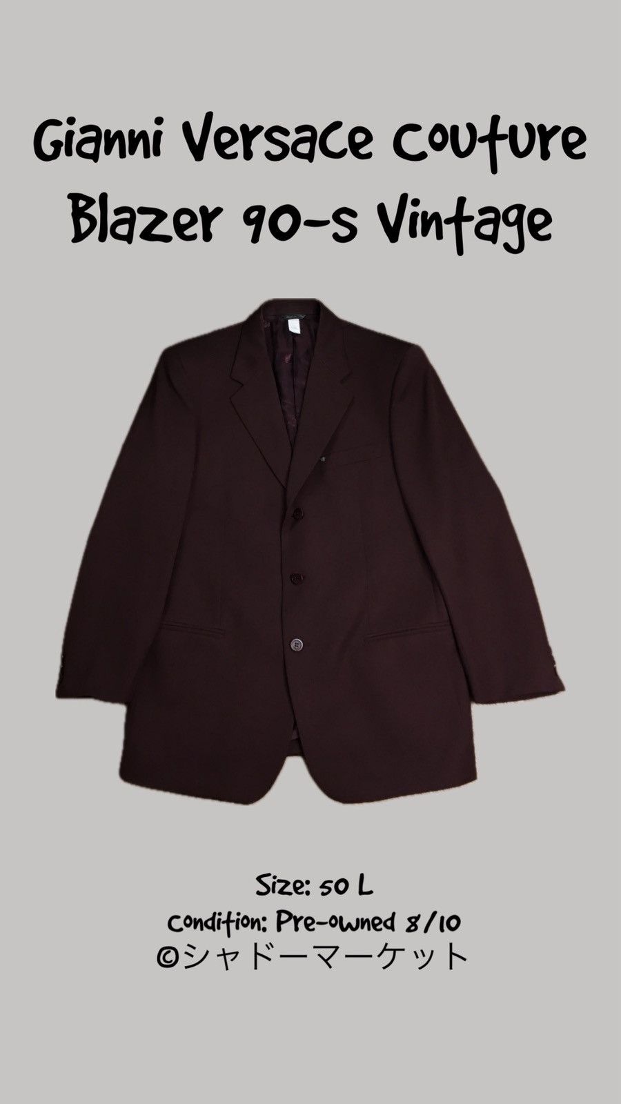 Versace Gianni Versace Couture Blazer 90-s Vintage Size 50S - 1 Thumbnail
