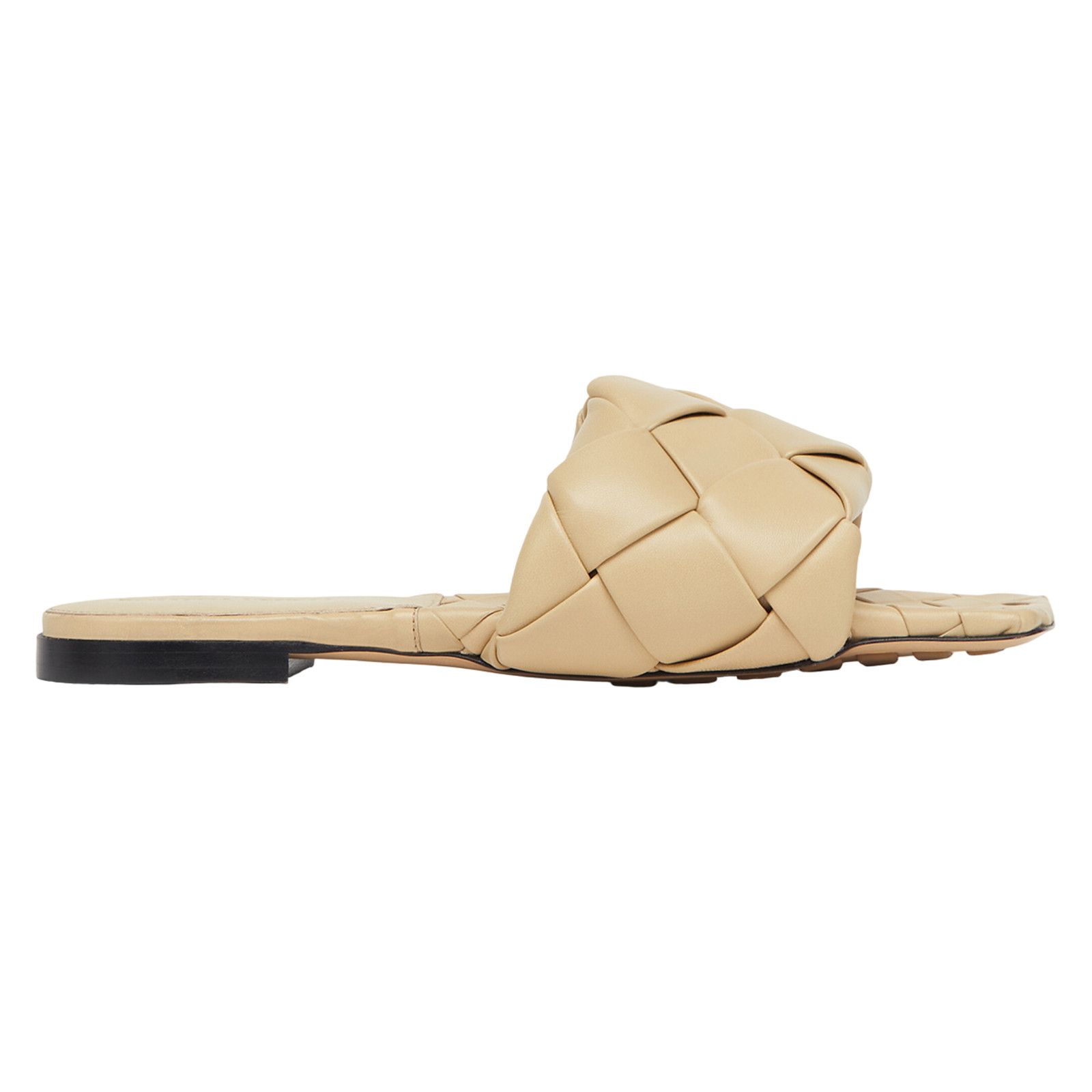 Bottega Veneta Bottega Veneta Lido Flat Slides Cane Sugar Beige Intrecciato Size US 10 / IT 40 - 1 Thumbnail