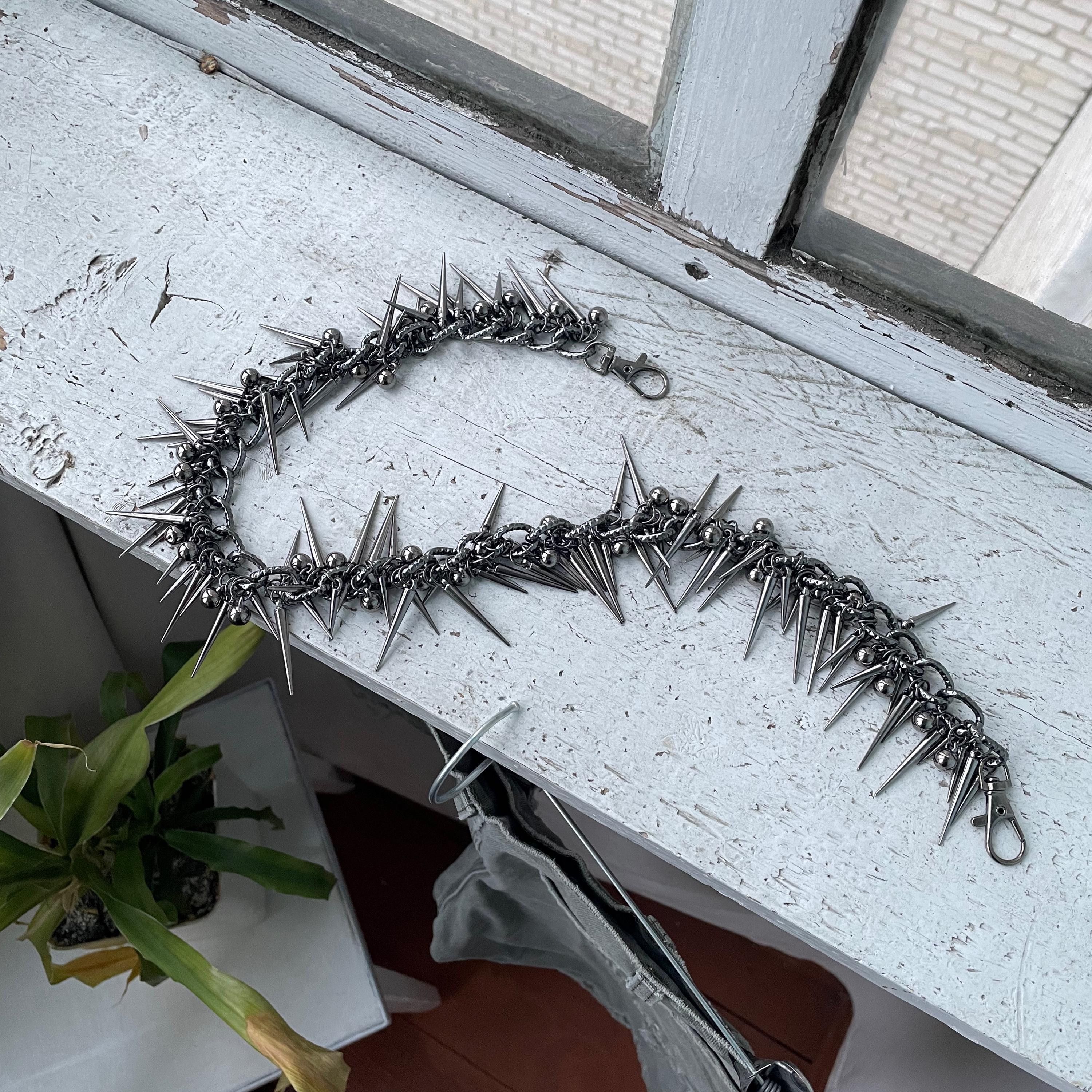 Other Avant Garde Gothic Punk Spiked Choker Necklace y2k Rare Size ONE SIZE - 4 Thumbnail