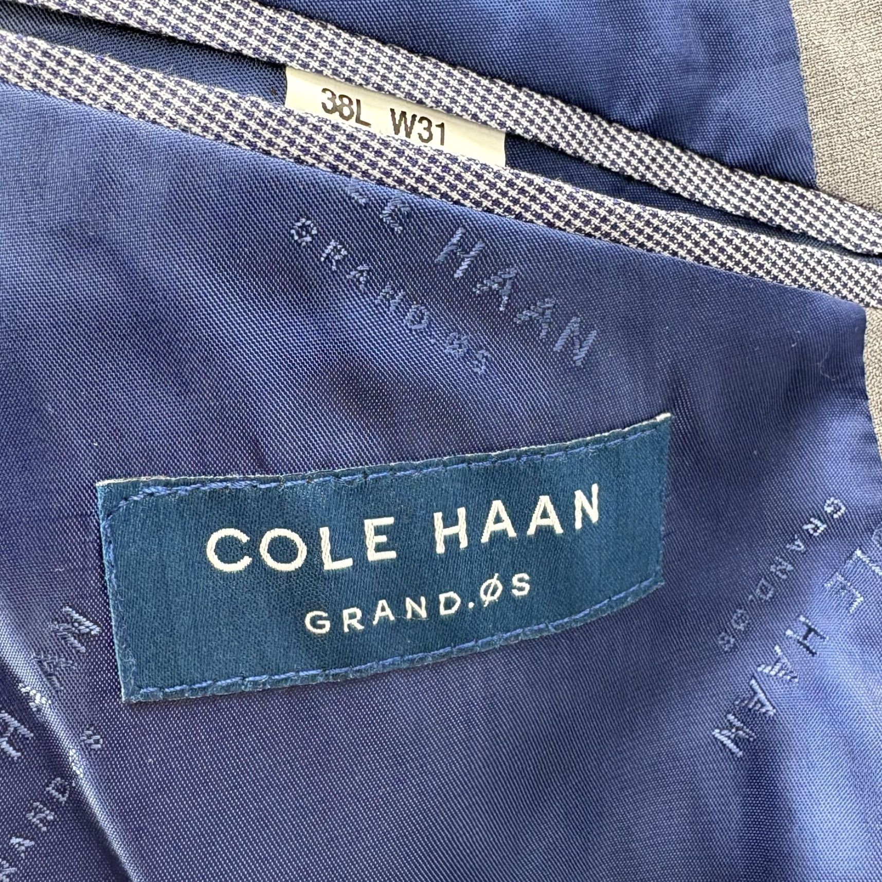 Cole Haan VINTAGE? (No) Cole Haan Blazer Mens 38L Gray Wool Two Button Sport Coat Grand.OS Unstructured Size 38R - 4 Thumbnail