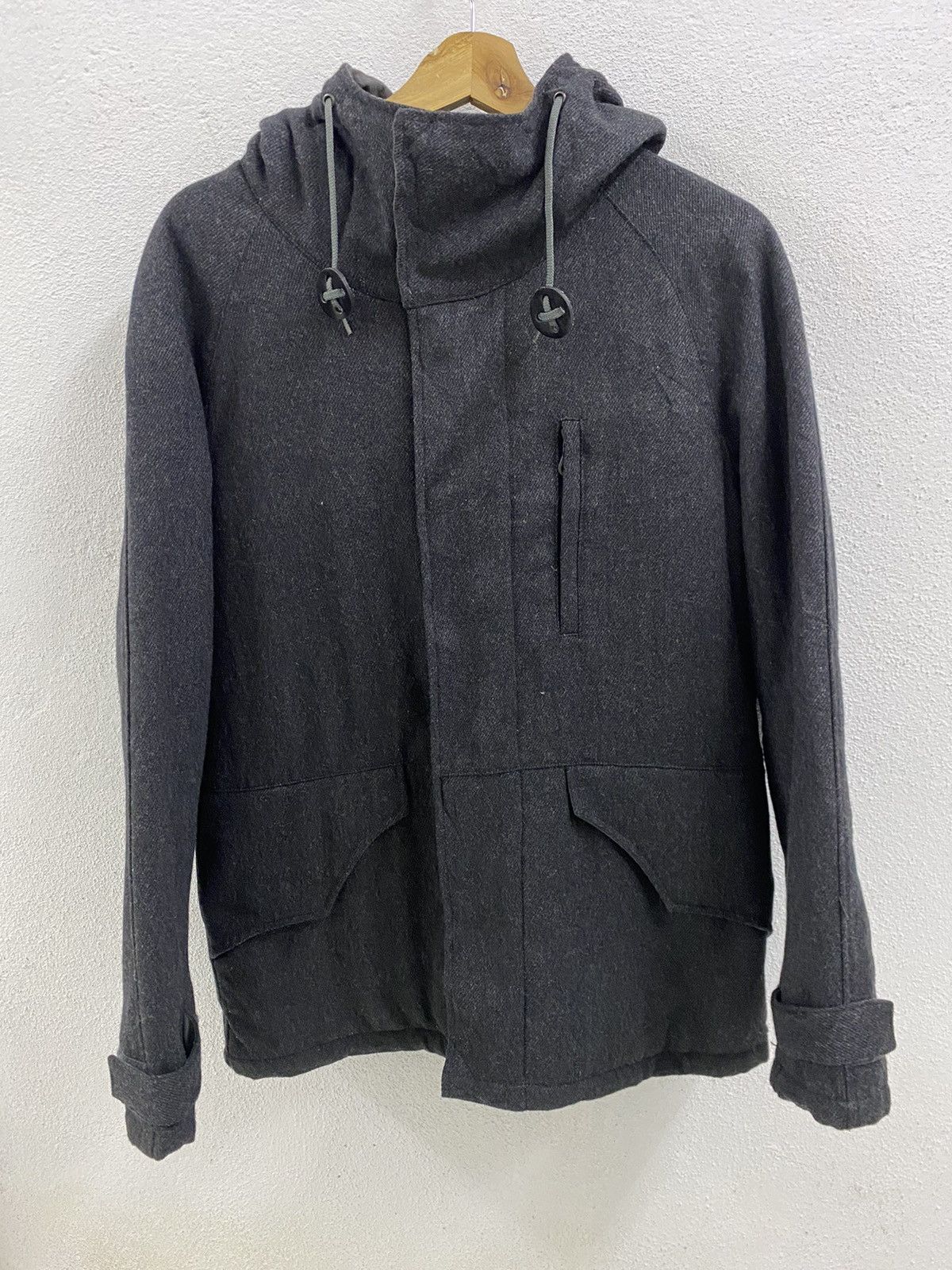 image of John Bull x Vintage (J21) Vintage Johnbull Hoodie Parka Jacket in Black, Men's (Size Medium)