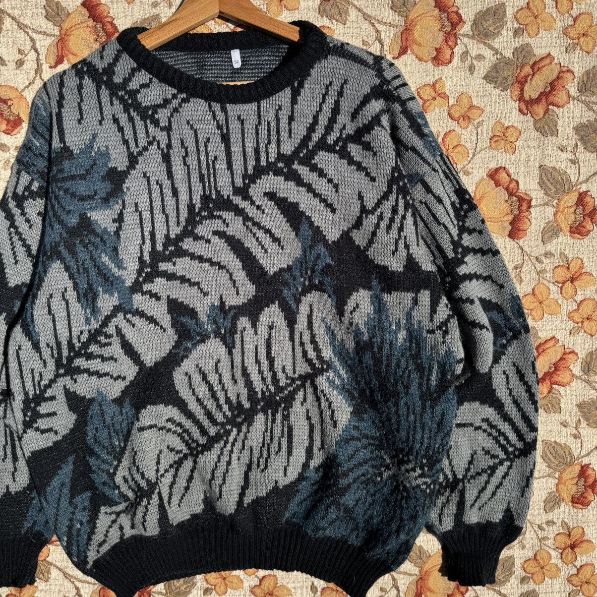 Vintage Vintage Floral Print Boxy Knit Leaf ALD JAPANESE VIBE Cute Size US L / EU 52-54 / 3 - 4 Thumbnail