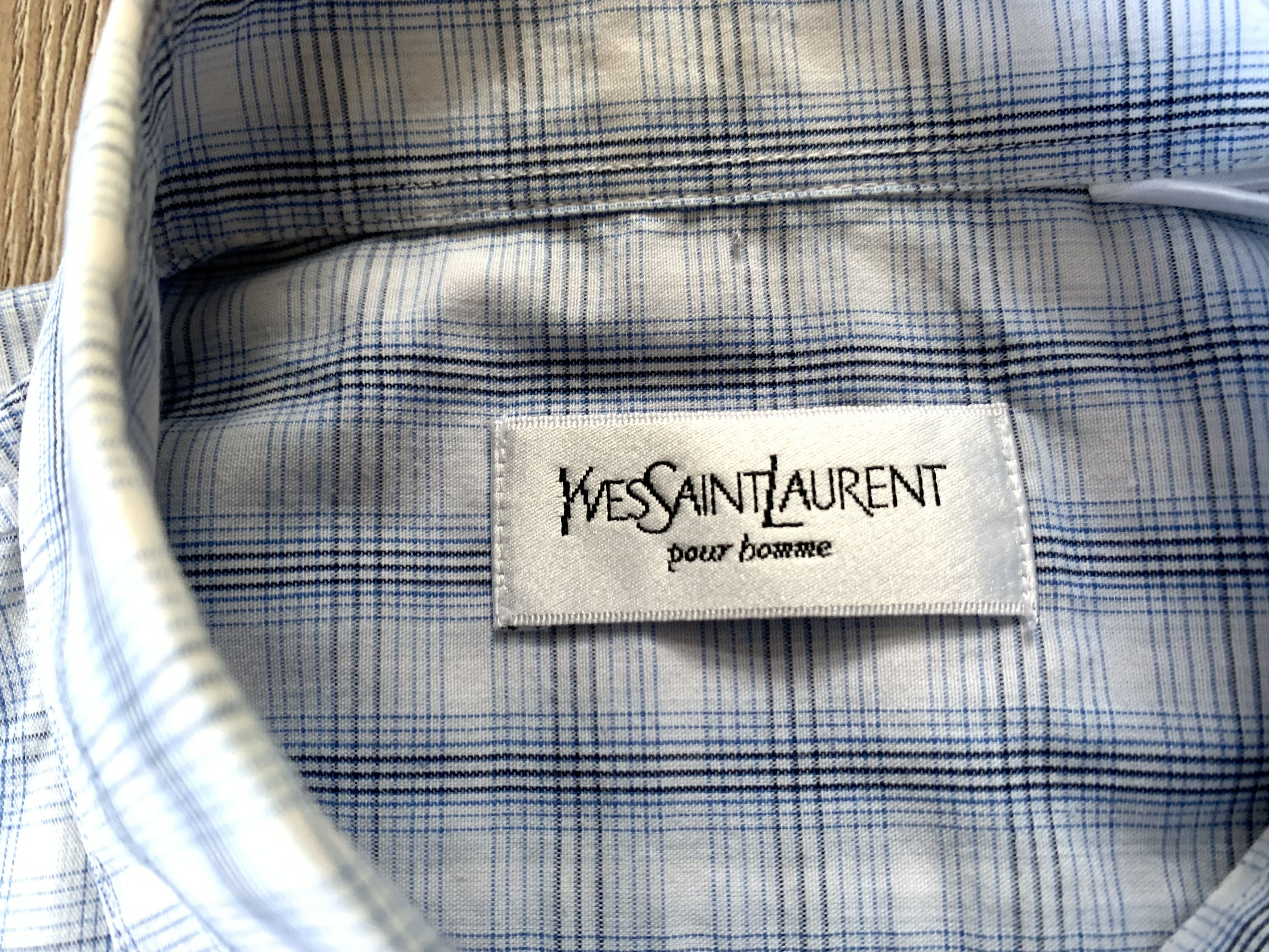 Vintage × Yves Saint Laurent Vintage Yves Saint Laurent Plaid Short Sleeve Shirt Size US M / EU 48-50 / 2 - 6 Thumbnail